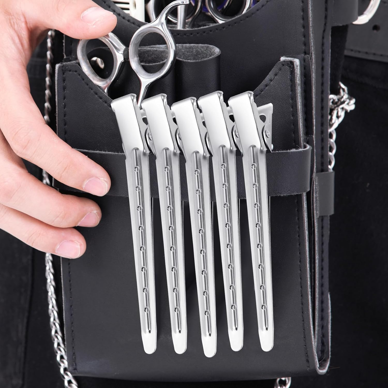 Annhua 12Pcs Duckbill Hair Clips - 9Cm Stainless Steel Alligator Sectioning Clips for Hair Styling, Cutting, Blow Drying & Makeup - Ideal for Home and Salon Use, Silver