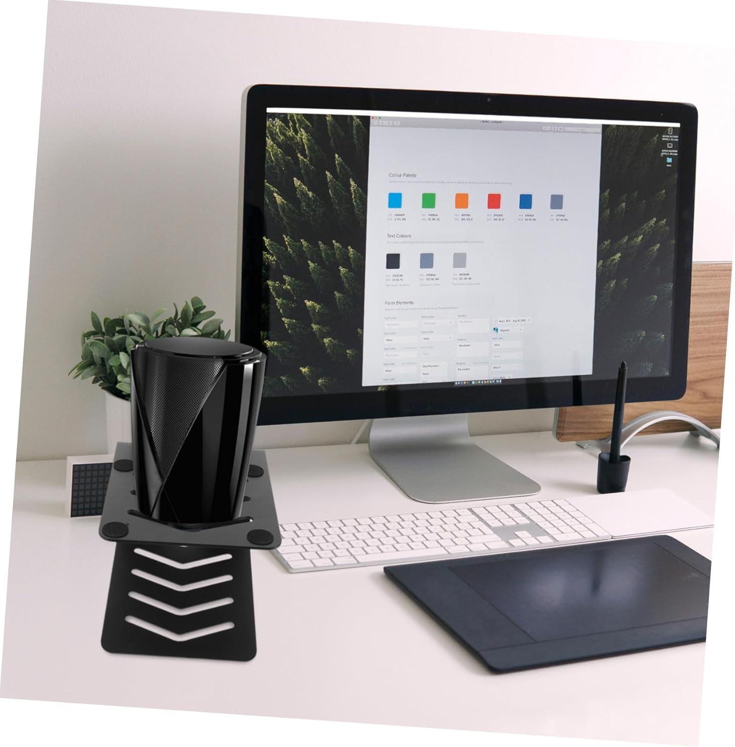 LALADEFIEE Metal Audio Speaker Stand Heightening Rack for Surround and Computer Speakers Monitor Desk Holder for Home Audio Setup Compatible with Bookshelf and Studio Monitors image number 3