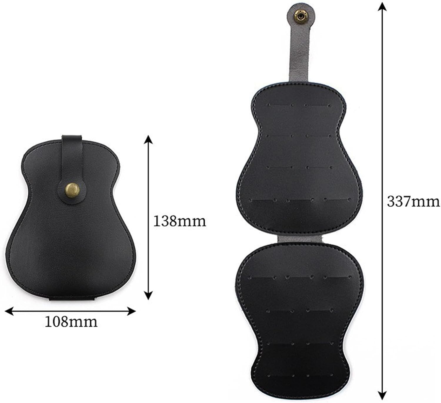 TRADERPLUS Guitar Pick Holder Case 18 Pieces Picks Storage Pouch Box PU Leather Plectrums Bag Gift for Guitar Players image number 2