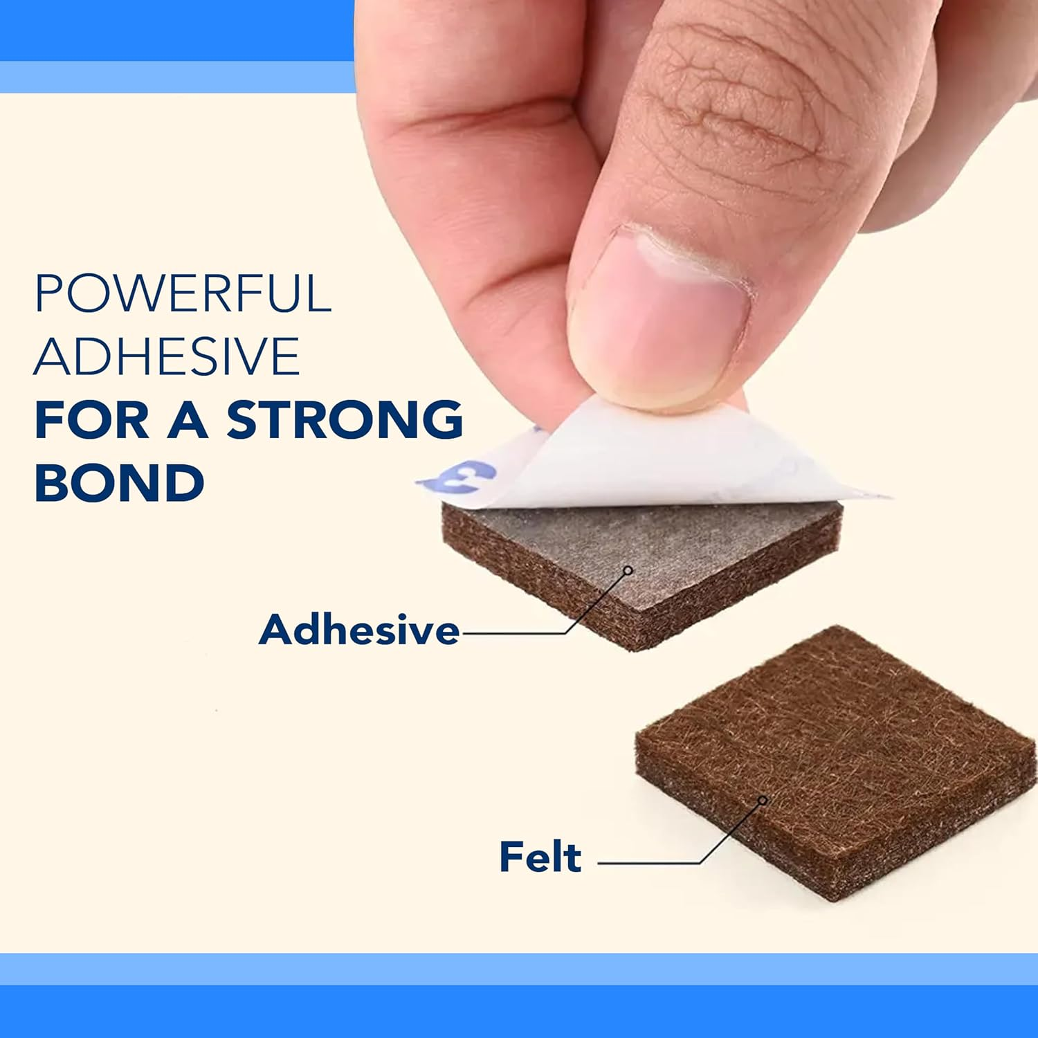 Serenelife Scotch Felt Pads 133 PCS Beige, Felt Furniture Pads for Protecting Hardwood Floors, Round, Assorted Sizes Value Pack, Self-Stick Design, Protecting from Nicks,Dents and Scratches (SP845-NA) image number 6