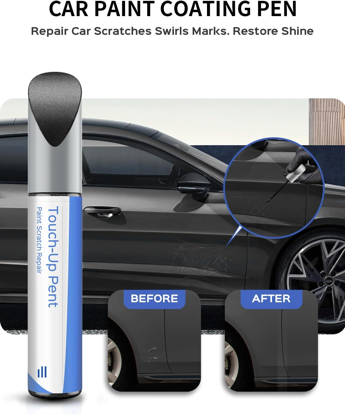 LZ7S/6Y Daytona Gray Pearl Touch up Paint Compatible with Audi Exact Match Chips and Nicks Touch Up