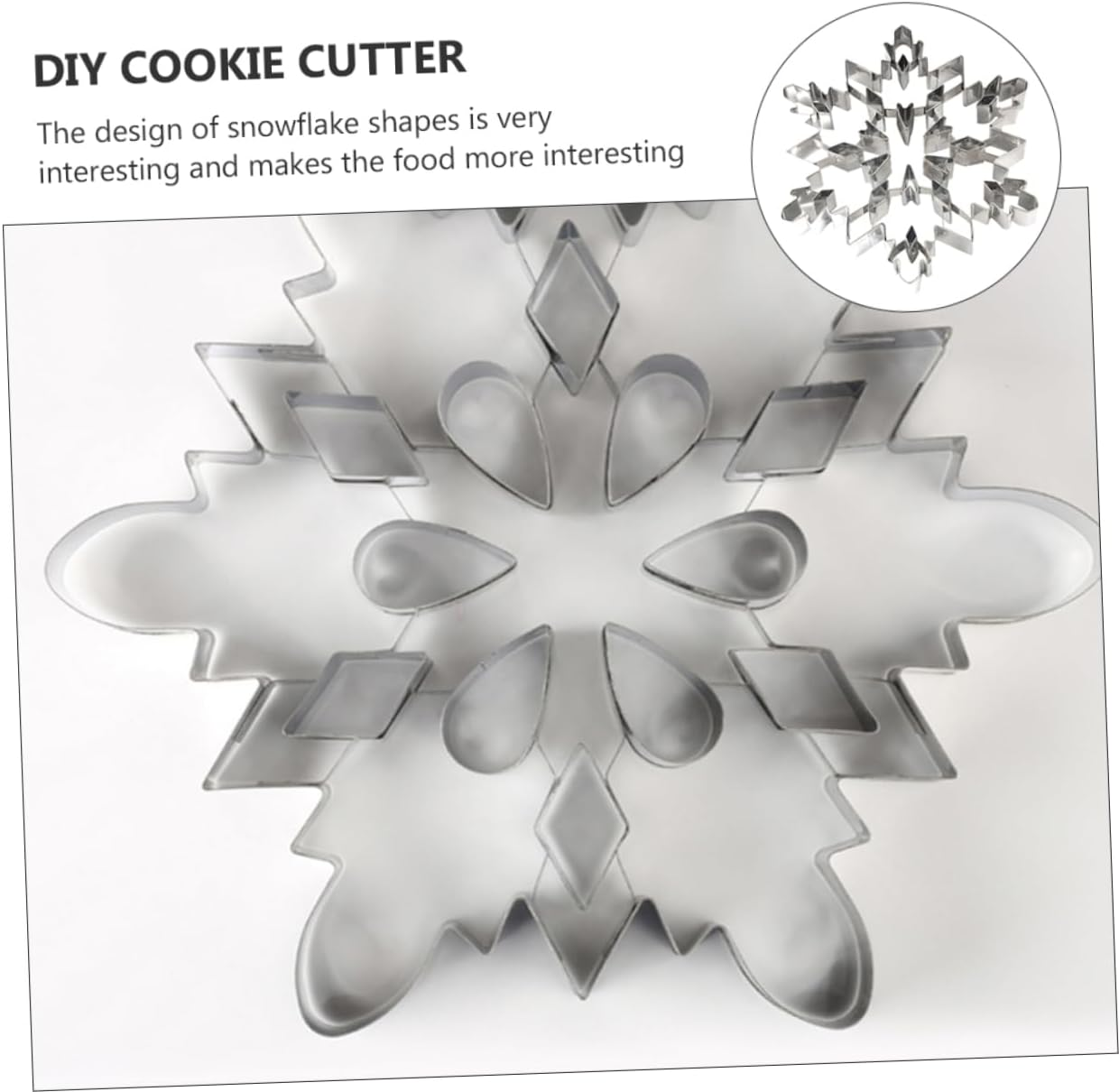 2Pcs Stainless Steel Snowflake Cookie Mold Fun Fondant Baking Tool for Creative Christmas Treats Easy to Clean and Reusable Design for Home Bakers and Boys and Girls image number 5