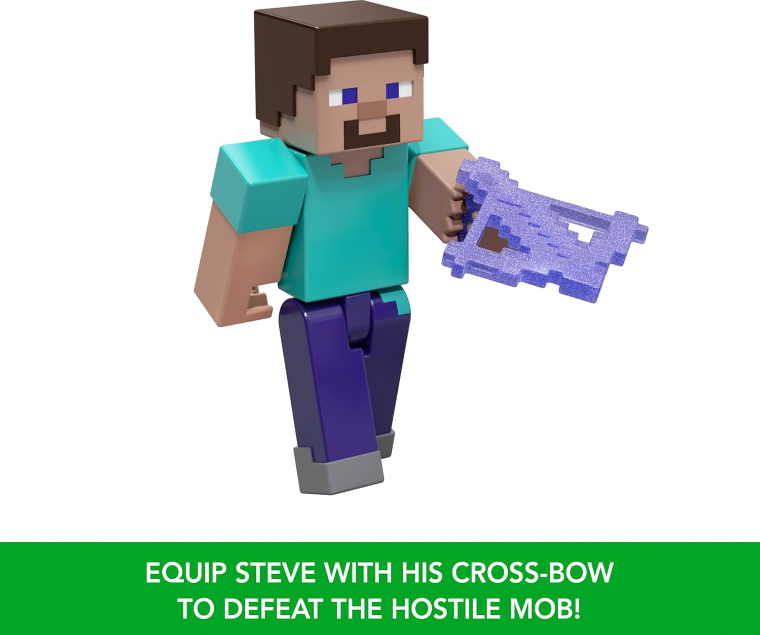 Mattel Minecraft Action Figures & Accessories 2-Pack, Enderman Encounter Playset with Steve & Enderman in 3.25-Inch Scale & 4 Battle Pieces image number 4