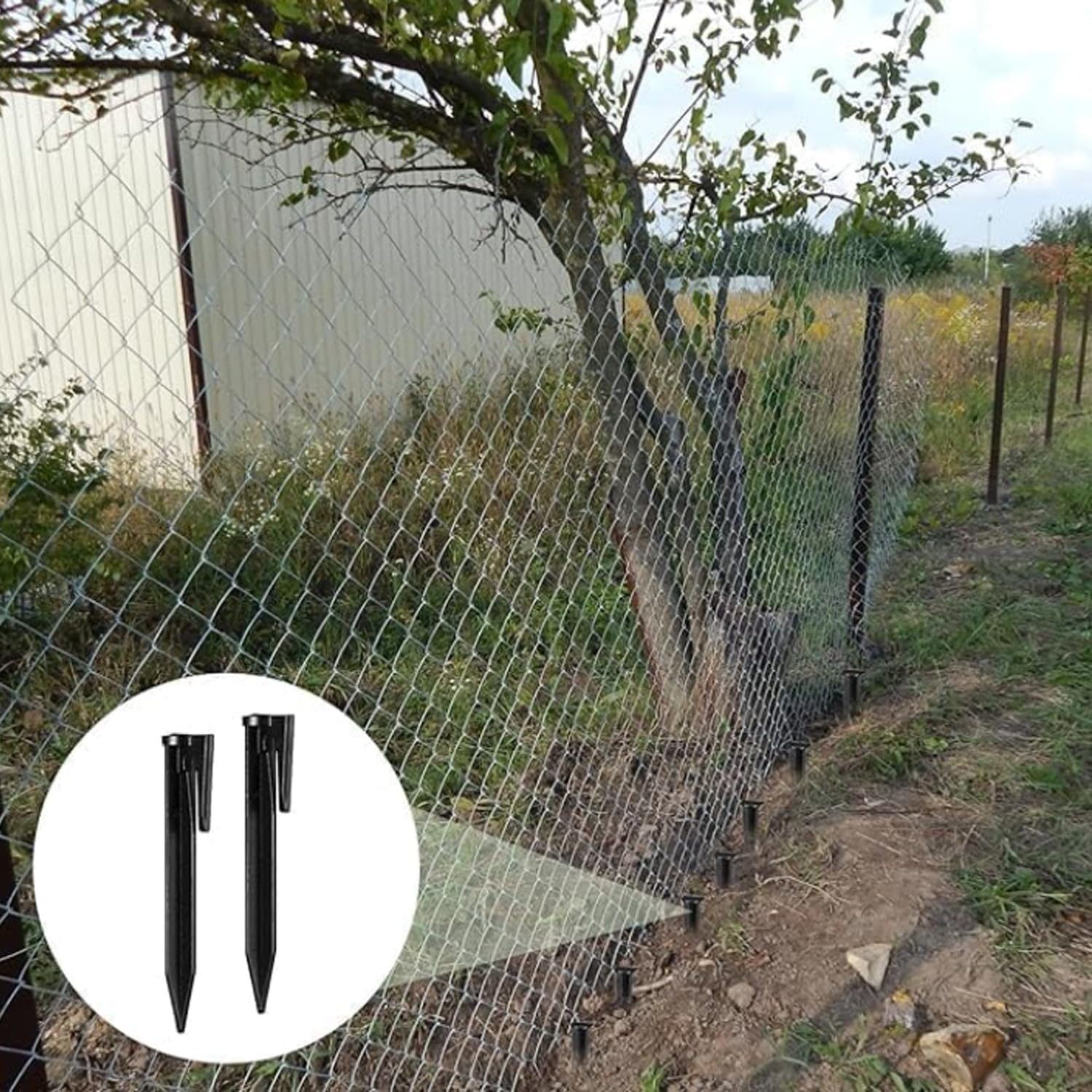 Lxcshljx 100Pcs Plastic Boundary Wire Stakes Lawn Stakes, Boundary Wire Stakes Lawn Pegs, Landscape Edging Staples, Lawn Mower Ground Staples, Tent Pegs, Yard Garden Stakes Anchors Pegs for Pet Fence image number 1