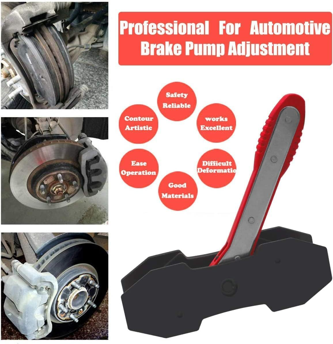 Brake Tools, Brake Caliper Tool, 360&deg; Adjustable Car Ratcheting Brake Caliper Compression Tool, Caliper Piston Compressor Tool, Brake Piston Compression Tool, Red image number 3