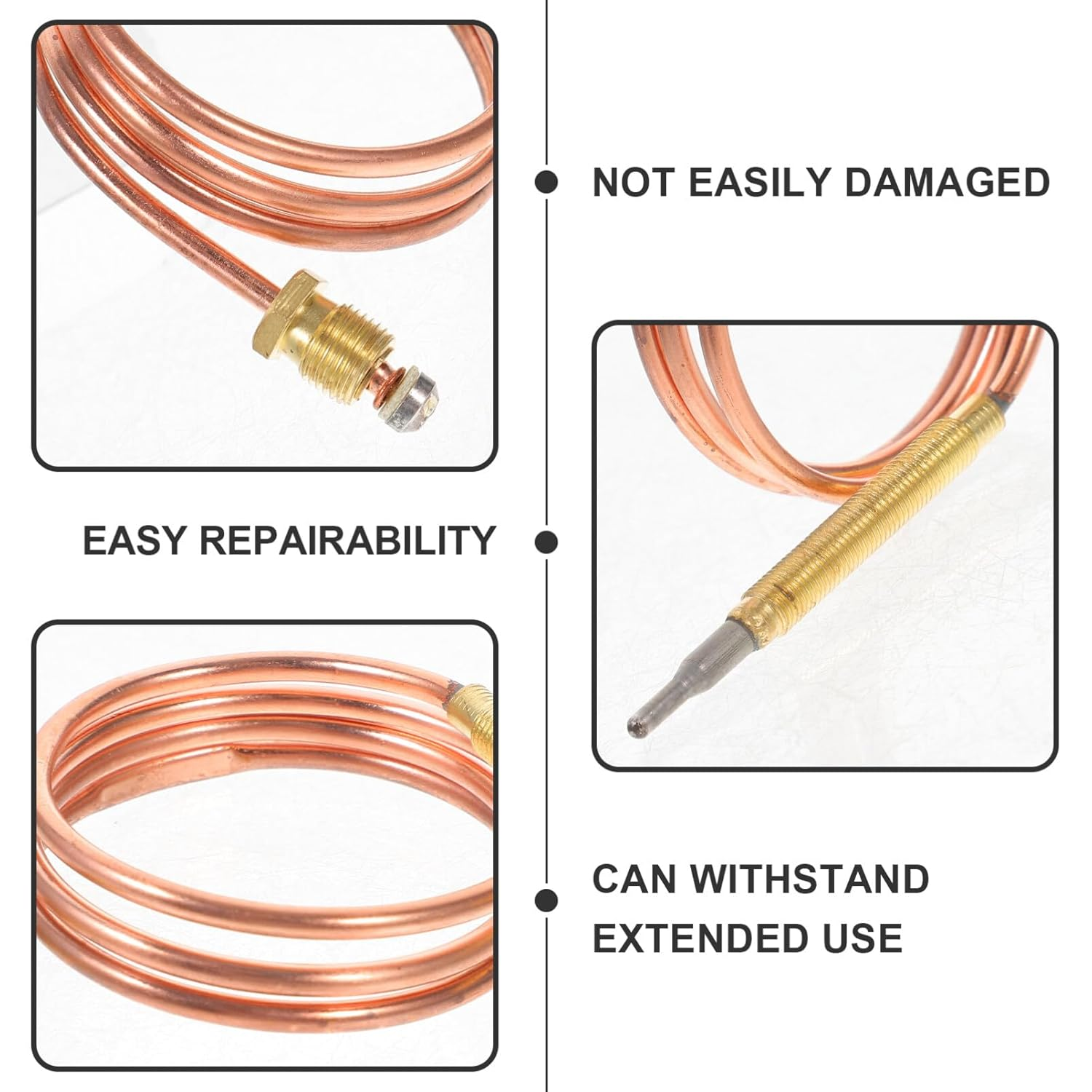 JECOMPRIS Fireplace Thermocouple 600Mm Stove Thermocouple BBQ Grill Thermocouple Temperature Sensor image number 1