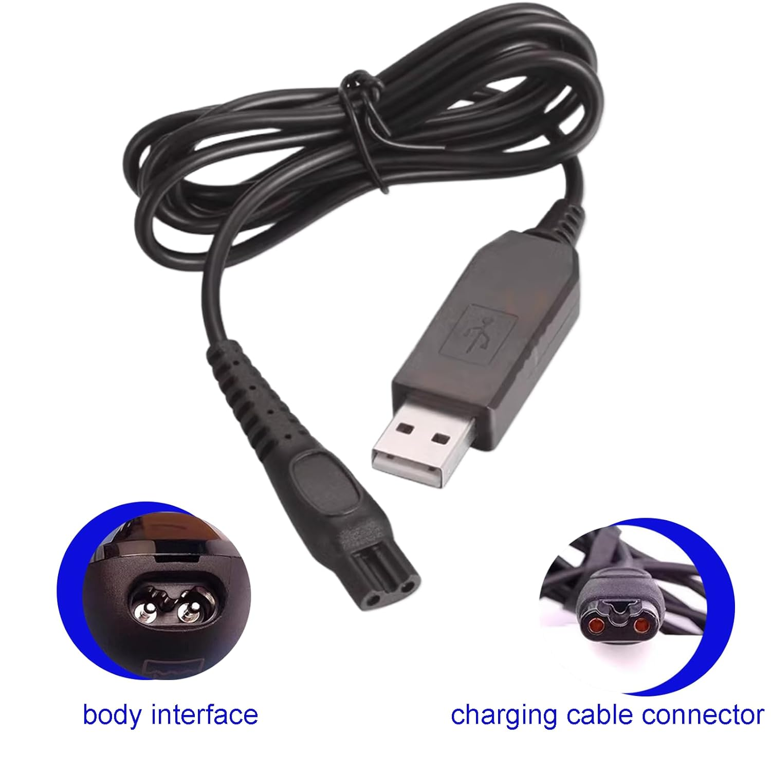 USB a Charger Power Cable for Philips 15V Electric Shaver, Compatible with HQ8505 QP6510 Car Cord image number 3