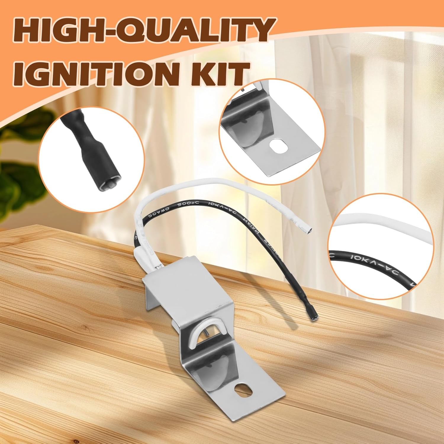 MOASKER Grill Igniter Kit 80475 for Weber Q120 Q220 Series Grills Electronic Igniter Replacement Parts, Grill Push Electric Button Starter Kit Replacement for Weber Baby Q Parts 516002 566002 566014 image number 1