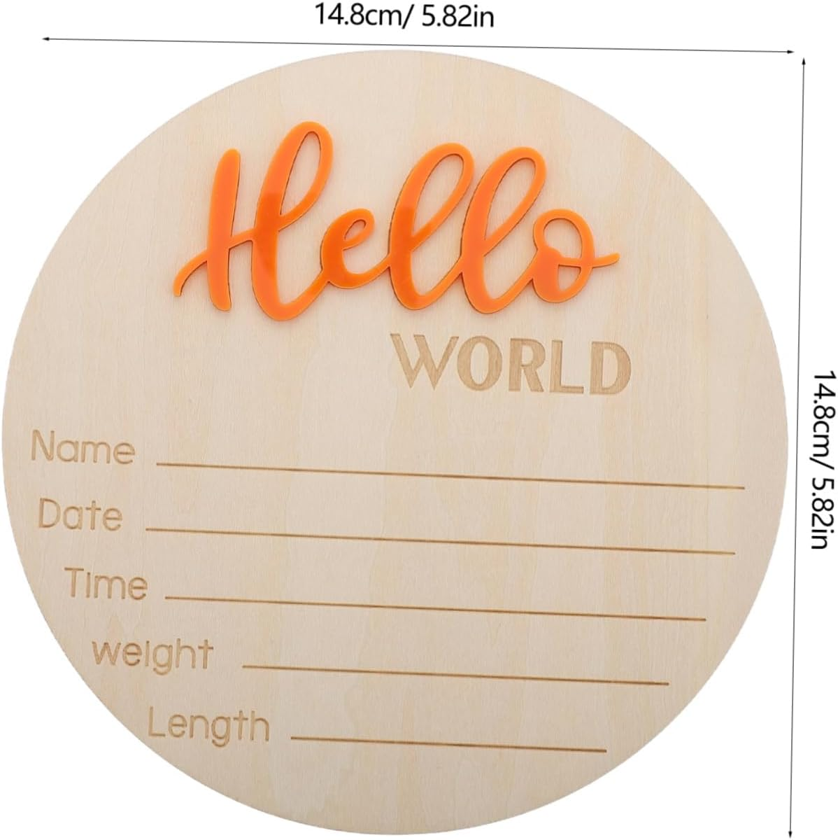 Toyvian Wooden Birth Announcement Sign Name Date Weight Height Elegant Decor for Nursery image number 4
