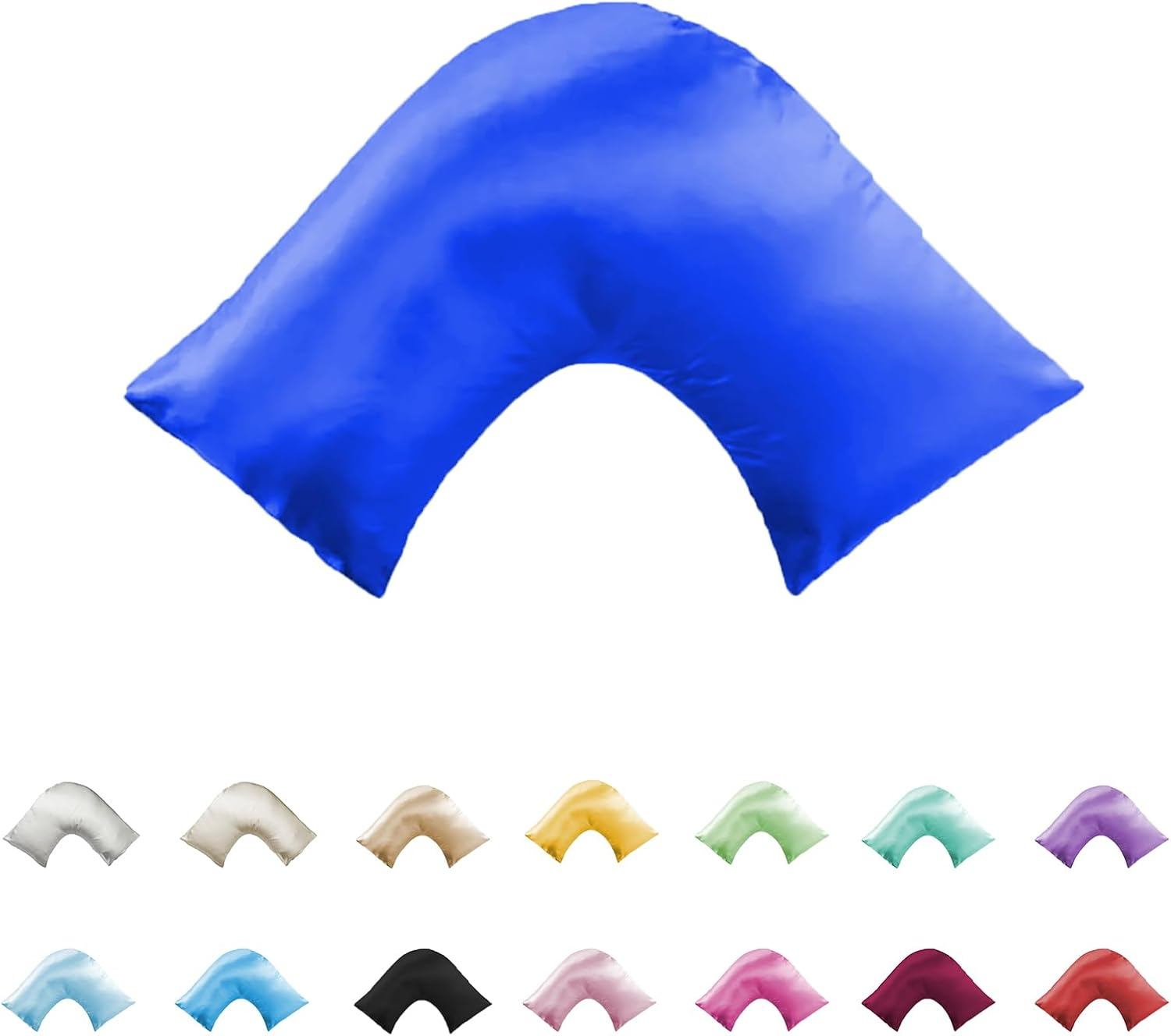 Silky Soft Satin V/U/Tri/Boomerang/Maternity Shaped Pillowcase - Double Stitched (Amber) - Apple image number 3