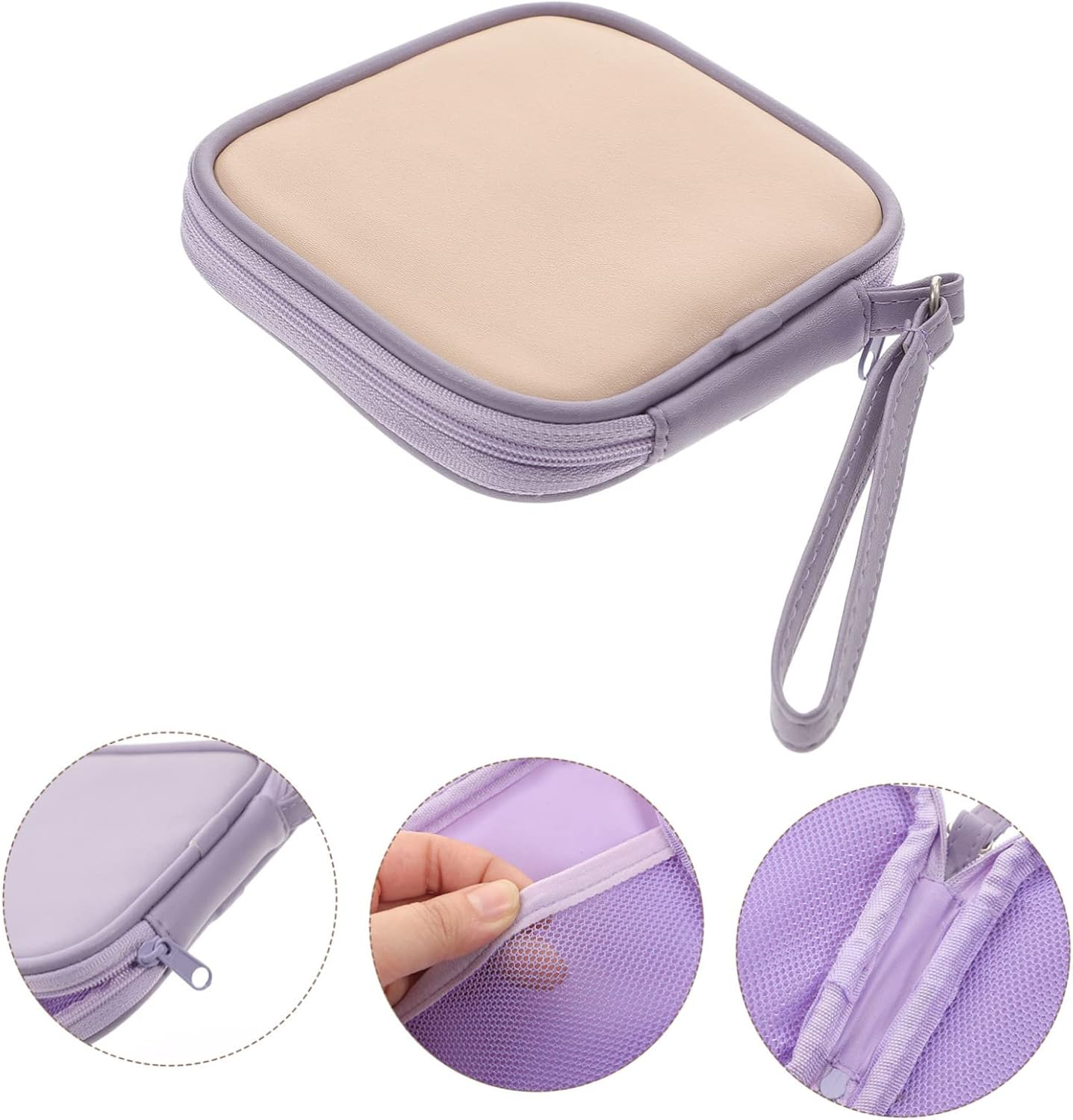 KICHOUSE Portable Cable Organizer Pouch Compact Travel Earphone Accessories Bag Lightweight Pu Material for Storing Wired Headphones Cables for Daily Use and Travel image number 1