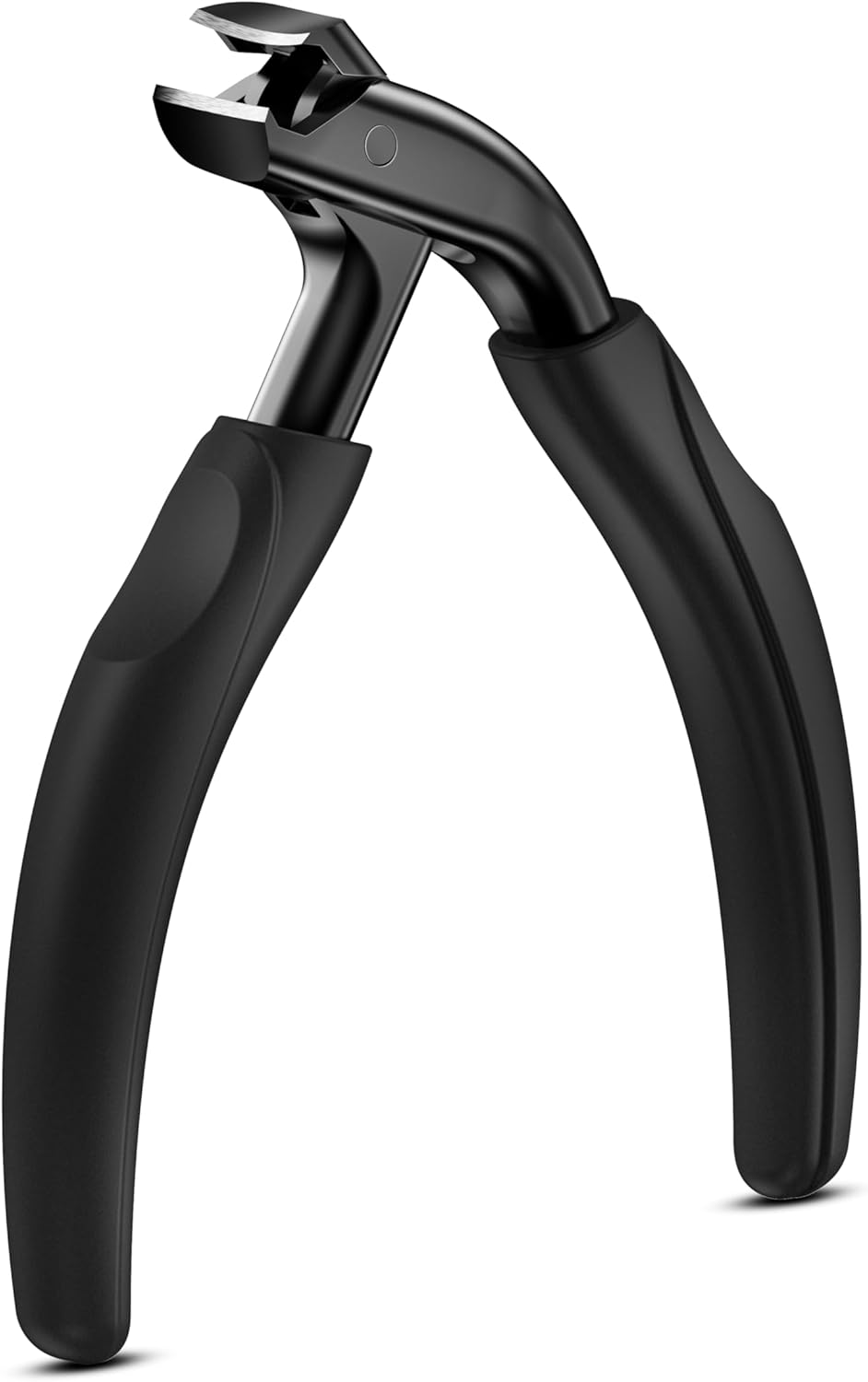 BALUCA Curved Head Toenail Clippers for Seniors for Thick Toenails, Long Handle Toe Nail Clippers with Catcher, German Stainless Steel Angled Nail Clippers with Silicone-Grip - Black image number 6