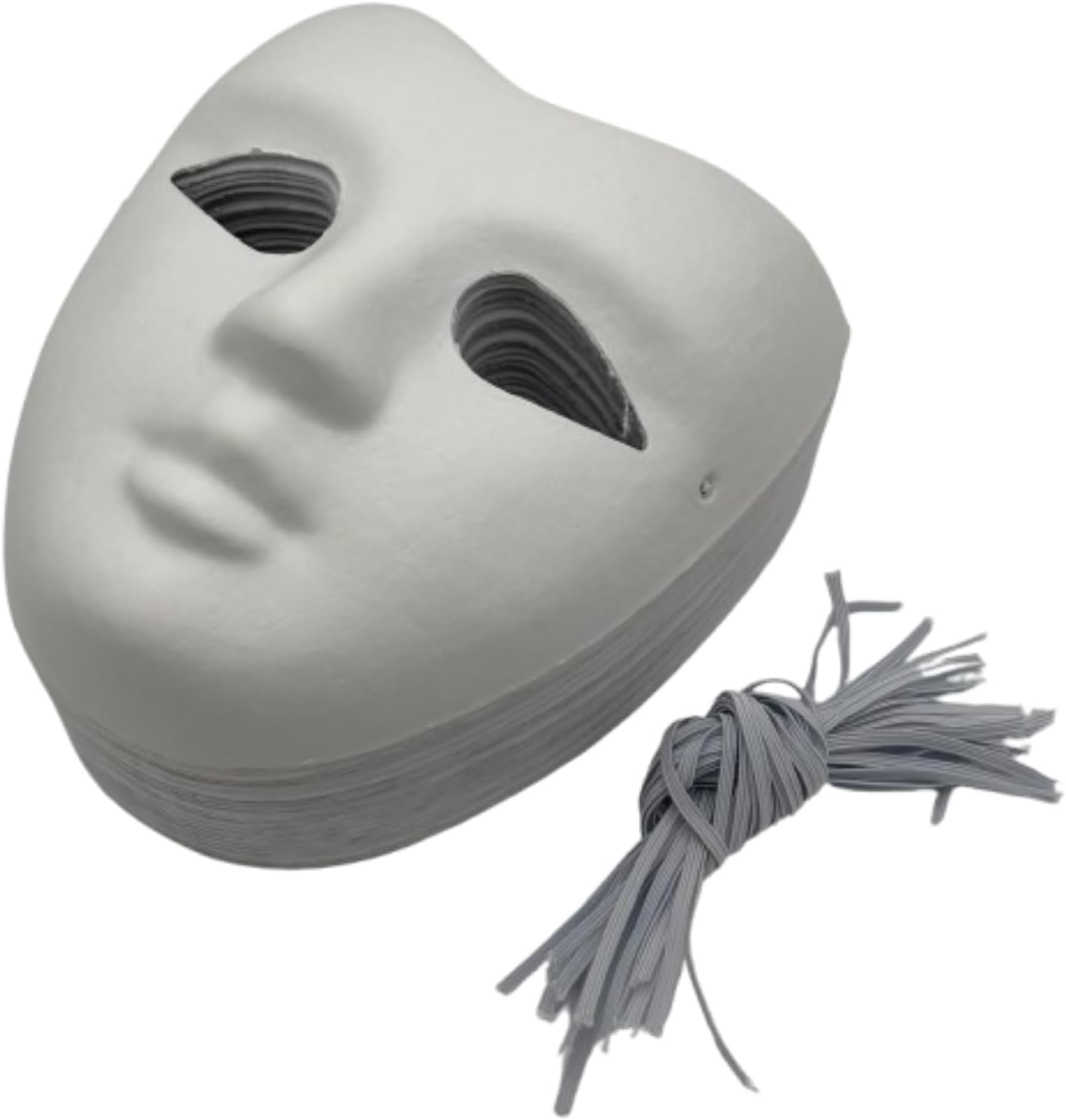 DIY Human Face Paper Mask - V-Shape Design for Creative Painting & Costume Making - Set Of image number 5