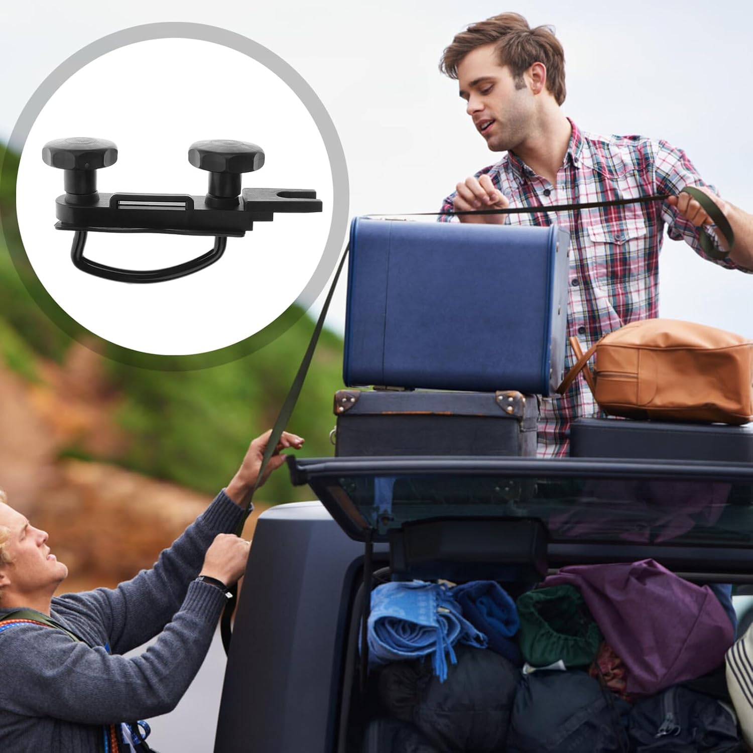 Ciieeo Roof Rack U-Bolt Clamp Alloy Mounting Hardware for Car and Van Cargo Carrier Quick Setup Roof Box Fixing Accessory Compatible with Multiple Vehicle Models for Secure Transport image number 5