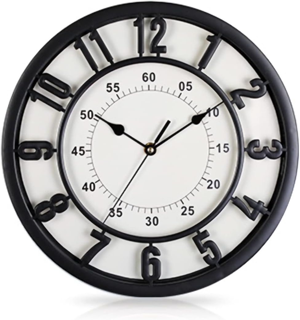 30Cm Wall Clock - Quiet and No Ticking, Easy to Read, Suitable for Home, Office, Classroom, School - Battery Powered,Energy Saving - Retro Roman Numerals Style