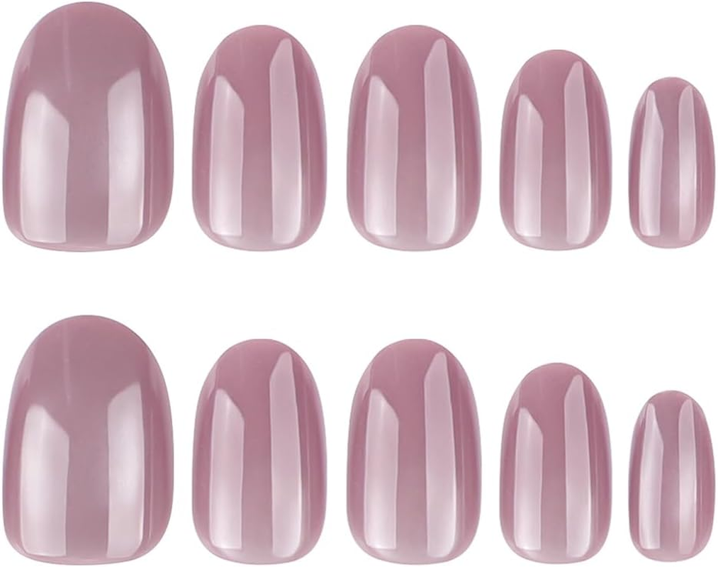 24 PCS Glitter Cat Eyes Press on Nails,Oval False Nails Glossy Short Fake Nails Full Cover Stick on Nails for Women and Girls