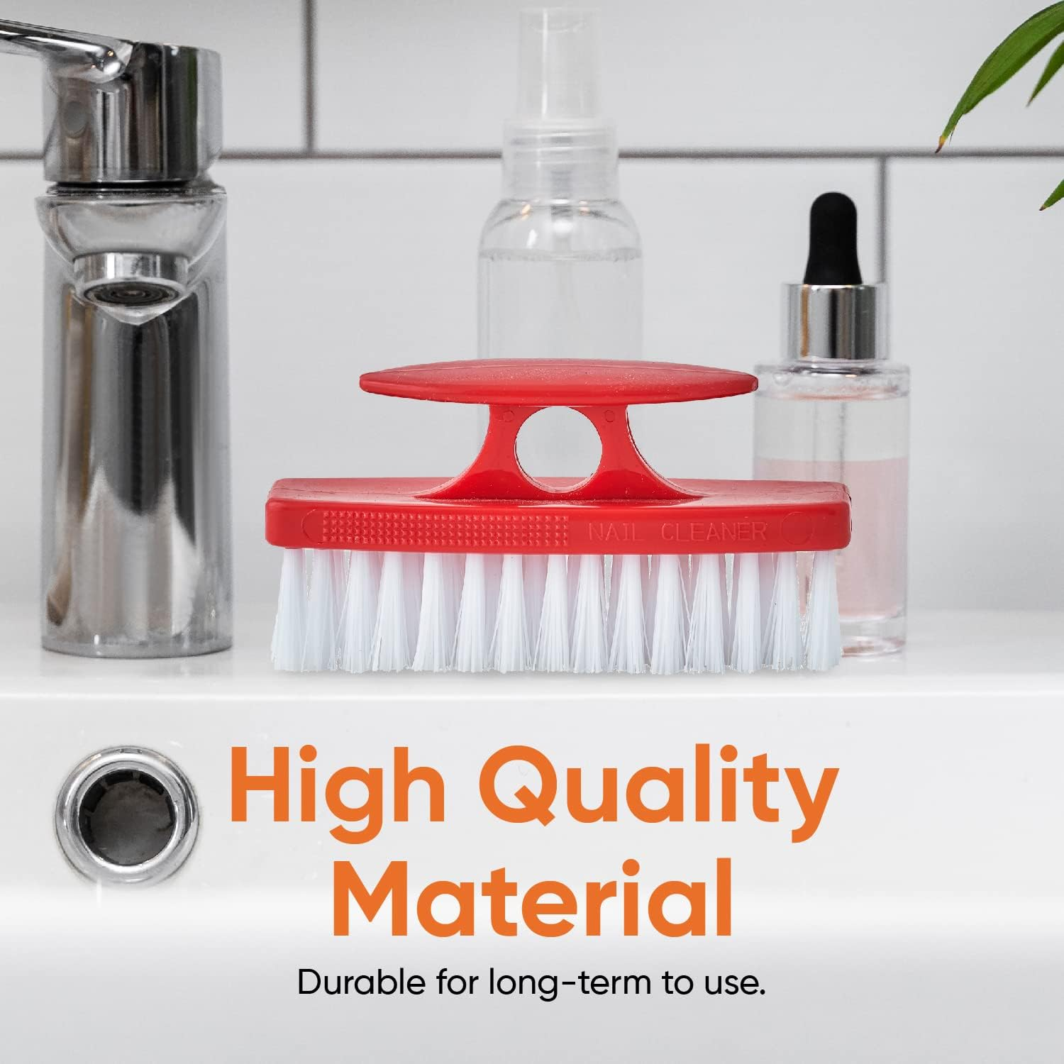 Superio Nail Brush for Cleaning Fingernails, Nail Scrubber Brush, Toe Foot Hands Fingernail Brush Cleaner- Small Scrub Brush- All-Purpose Stiff Cleaning Brush for Home, Kitchen, Work, (2, Red) image number 3