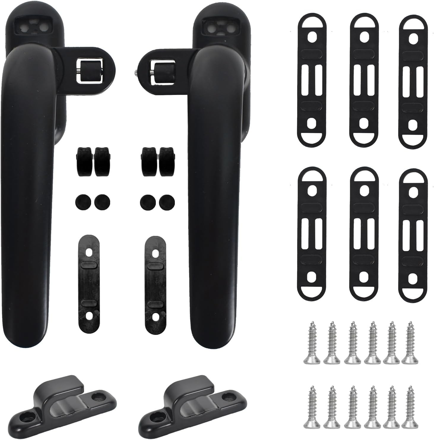 2 Pieces Aluminum Window Handle, Window Handle, Alloy Window Handles, Stainless Steel Sliding Interior and Exterior Window Handle for Door Windows image number 5