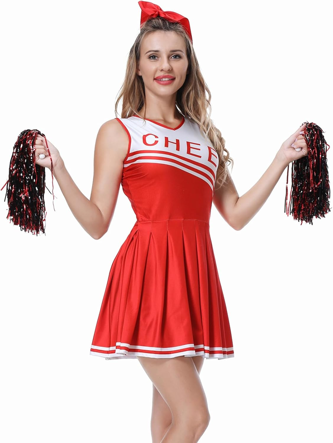 GRAJTCIN Womens Cheerleader Costume High School Girl Halloween Party Complete Cheerleading Outfit image number 5