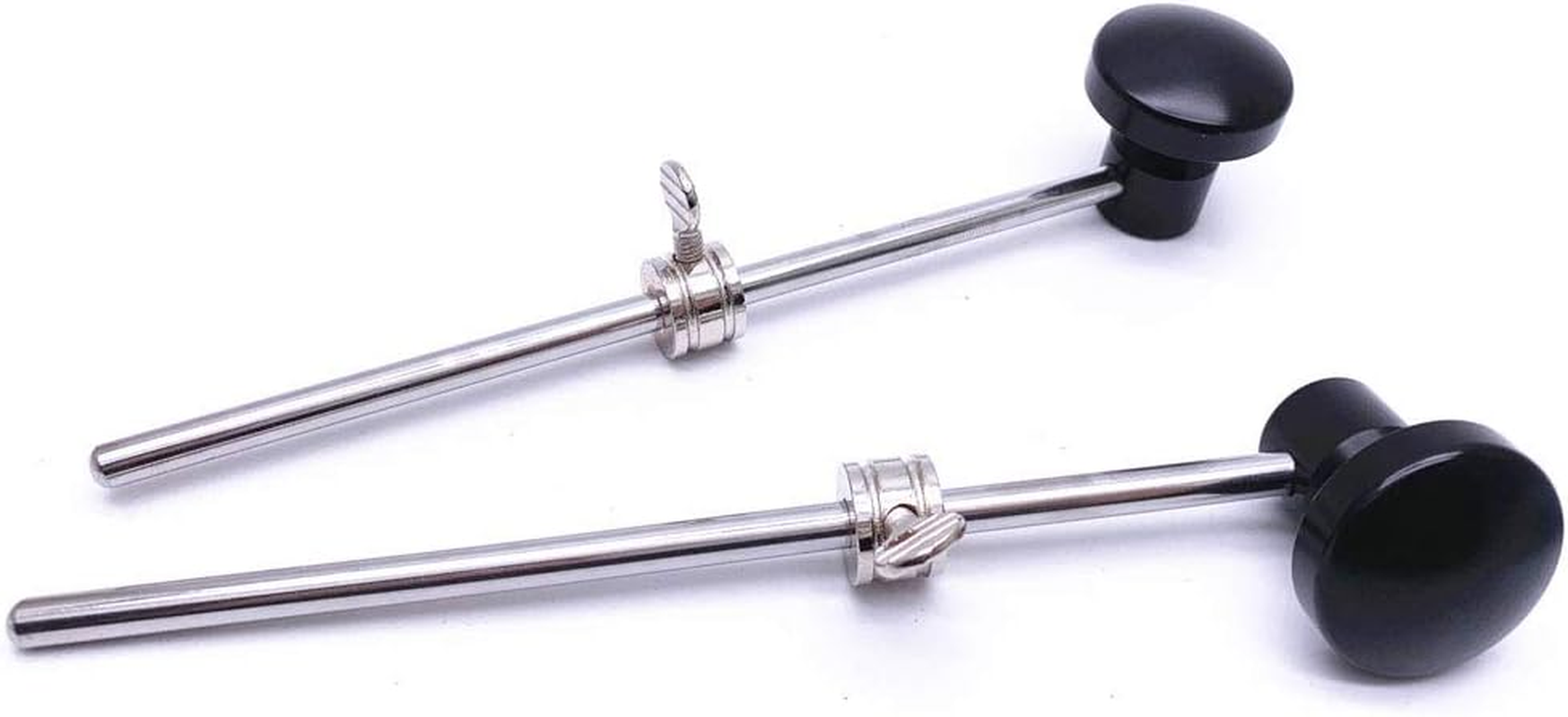 Jiayouy 2 Pieces Bass Drum Pedal Beater Aluminum Alloy Hammer Head Percussion Instrument Accessory Part Black 2