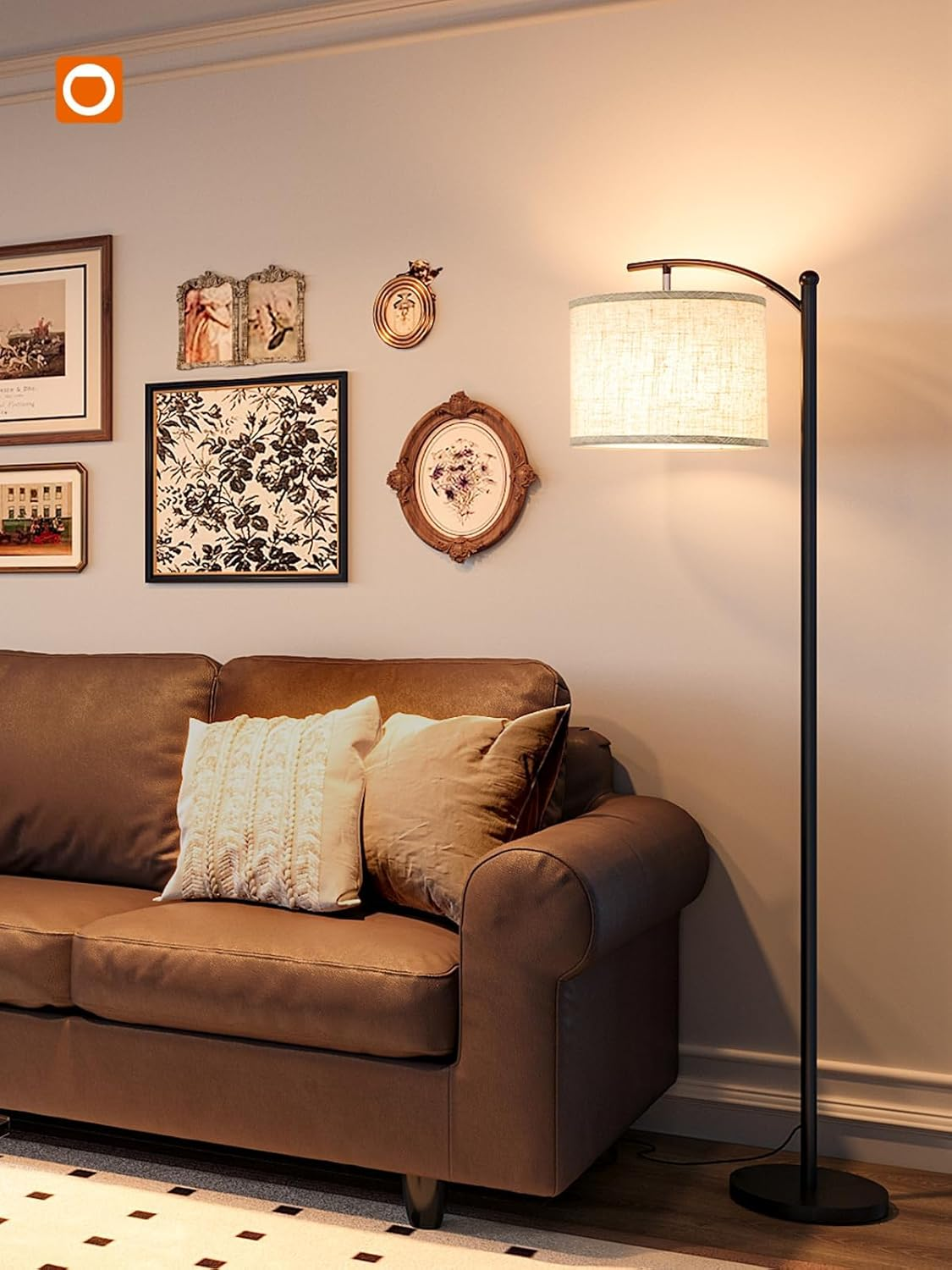 Floor Lamp for Living Room with 3 Color Temperatures, Standing Lamp Tall with Adjustable Linen Shade, Modern Floor Lamp for Living Room Bedroom Office image number 4