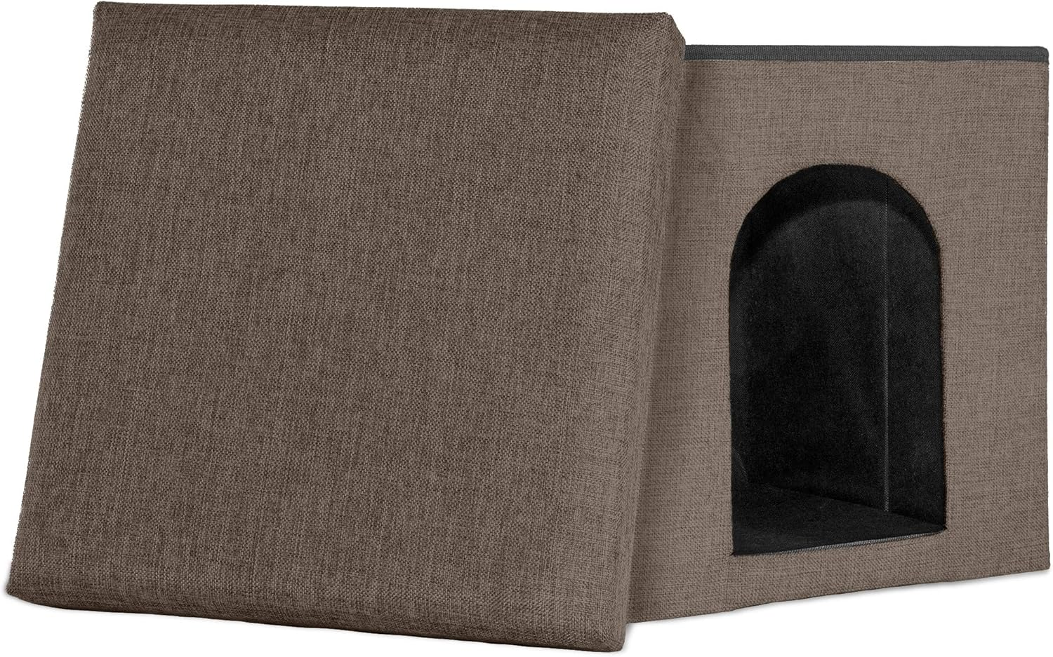 Furhaven Pet House | Footstool Ottoman Pet House for Dogs & Cats, Coconut Brown, Small image number 6