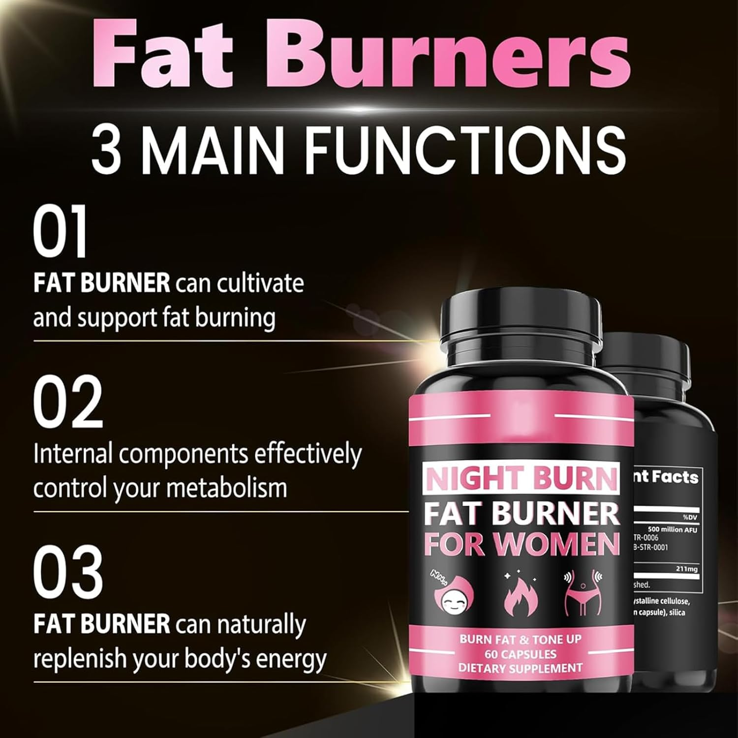 Night Time   for Women, Femburn Nighttime  , No Need for Exercise, Use at Night, Sleep & Relaxing, 60Ct for 2 Months (1) image number 1