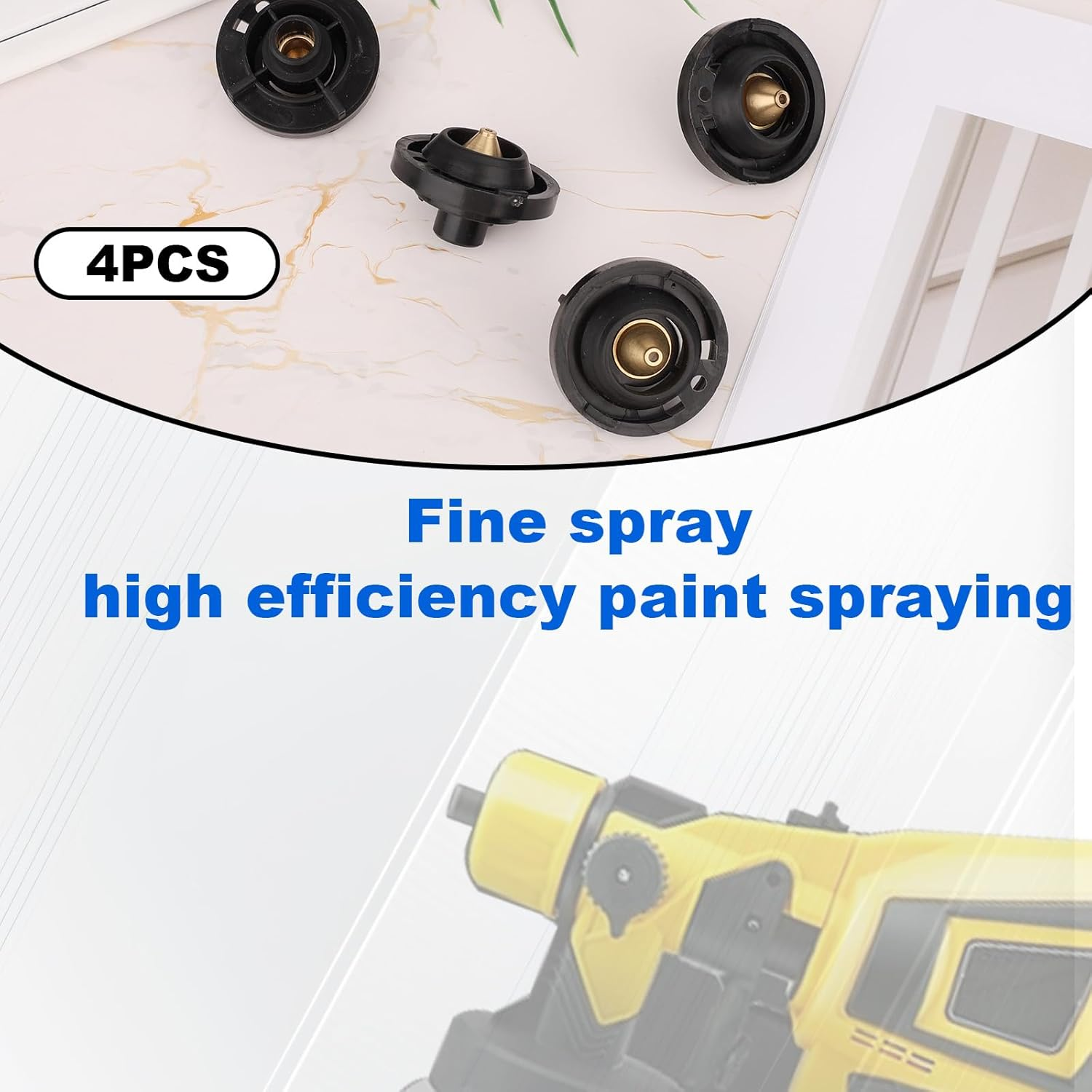 4Pcs 1.8Mm Electric Paint Spray Gun Nozzle Tips, Sprayer Nozzle Replacement Accessories Easy to Detach Compatible with Most Electric Paint Spray Tools image number 2