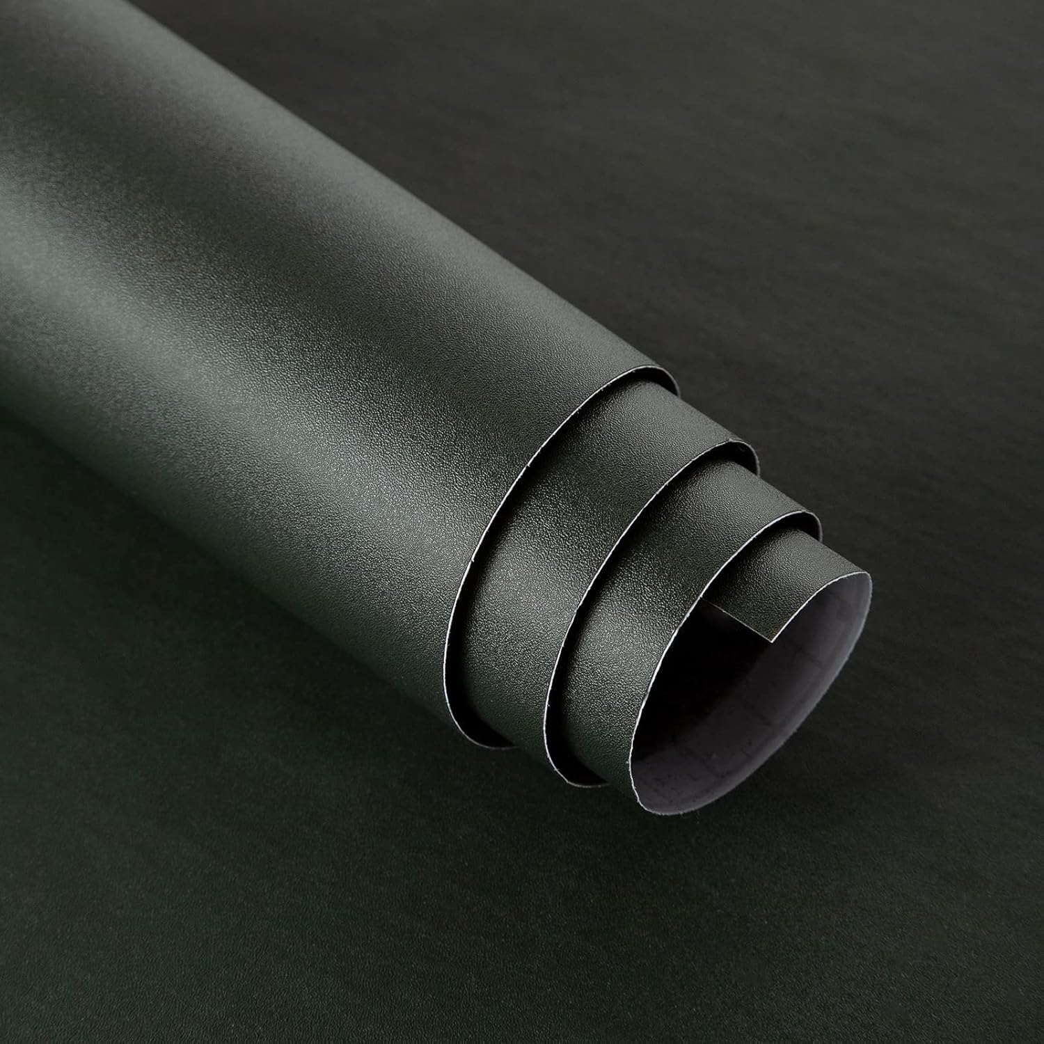 40Cmx3M Dark Green Peel and Stick Wallpaper Solid Color Matte Contact Paper Self Adhesive Removable Waterproof Cabinet Vinyl Wrap 3D Thick Stick on Wallpaper for Furniture Countertop Drawer Decor DIY image number 2