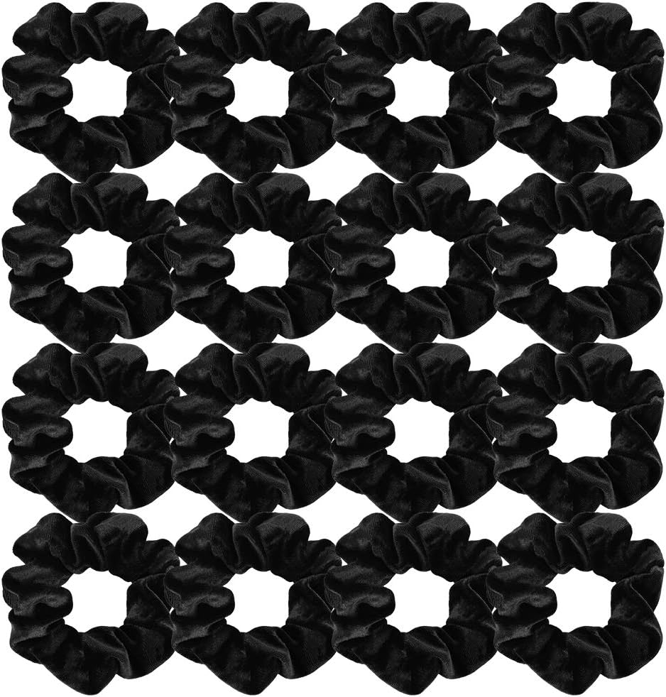 Semato 16 Pack White Velvet Scrunchies Hair Ties Elastics Ponytail Holder Hair Bands Scrunchie Accessories for Women and Girls