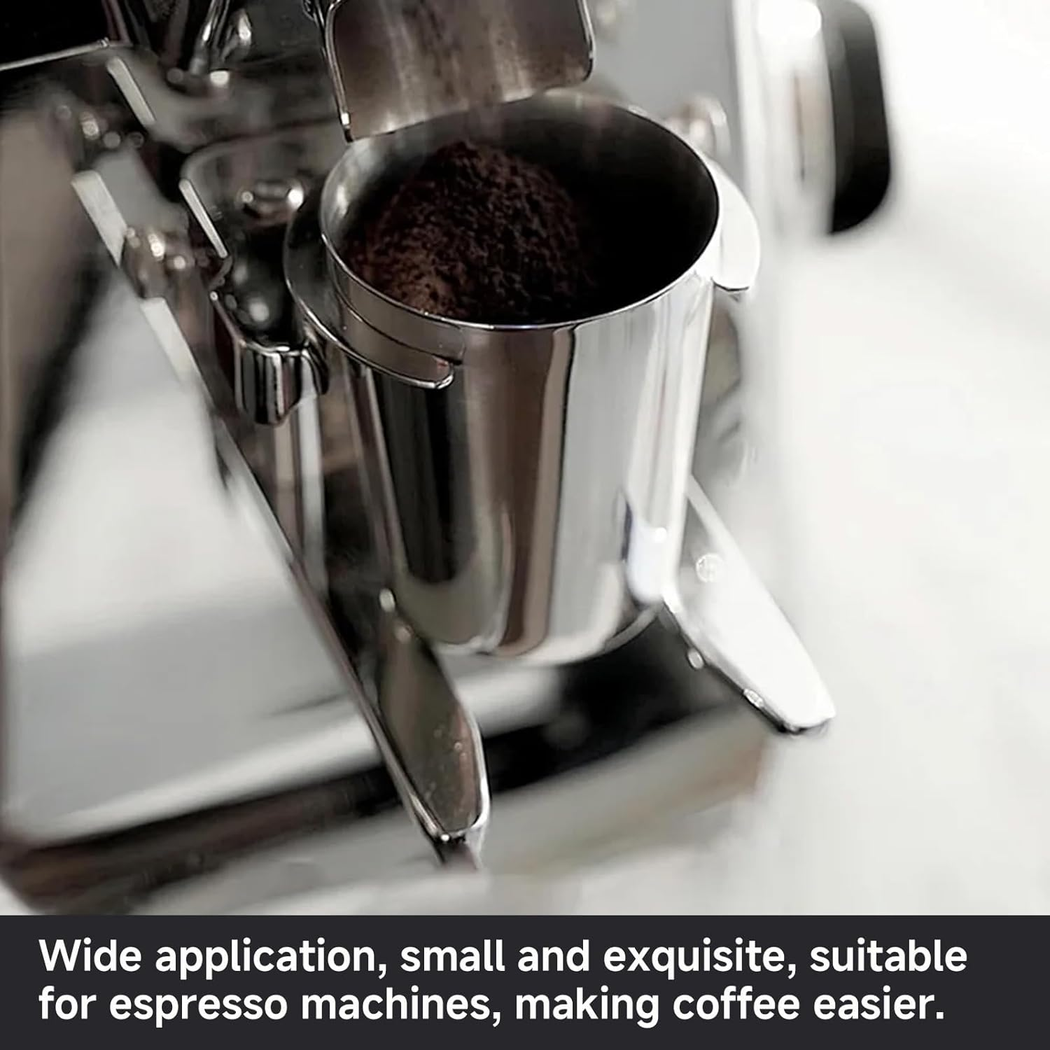 Coffee Dosing Cup 58Mm, Stainless Steel Espresso Dosing Cup Compatible with All 58Mm Portafilter, Coffee Grinder Powder Cup, Coffee Powder Feeder image number 3