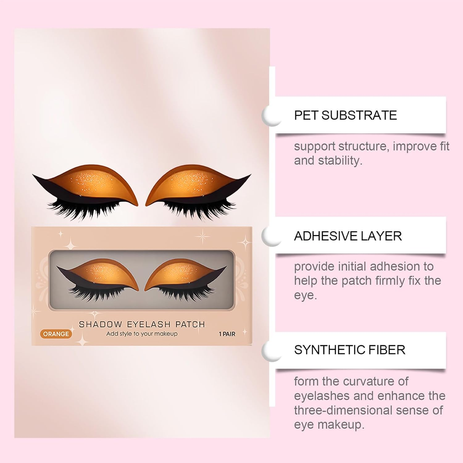 Gupcaqosjw Eyelash Shadow Patch,Reusable Eye Makeup Stickers - Waterproof Eyeshadow Eyelash Patch for Women Festival Travel Wedding Cosplay Night Out Stage Halloween Photoshoot