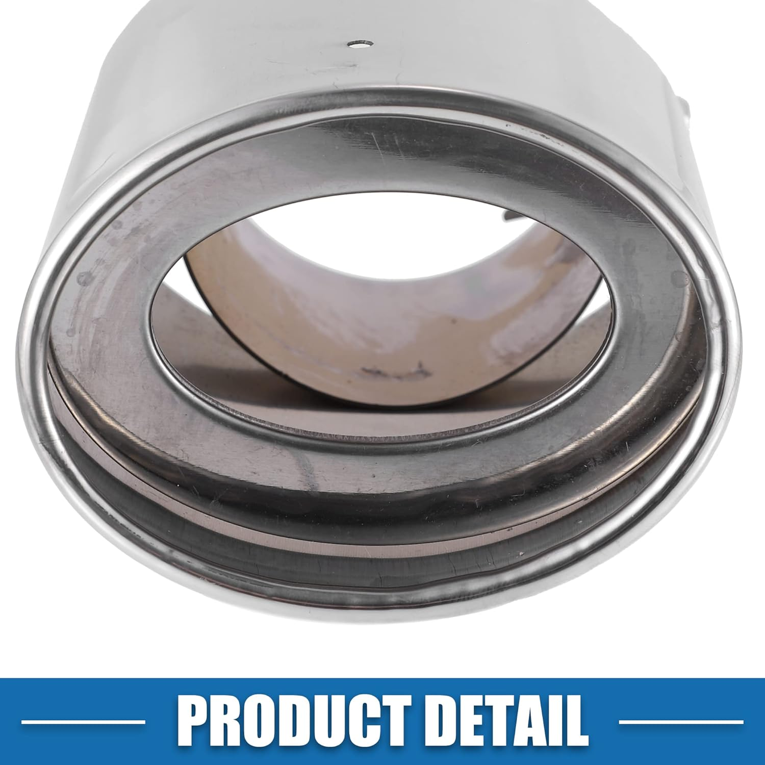 X AUTOHAUX Car Exhaust Tip Pipe Straight Shaped Applicable Diameter 2.44" Universal Exhaust Pipe Muffler Tip Tailpipe Bolt-On Metal Silver Tone image number 1