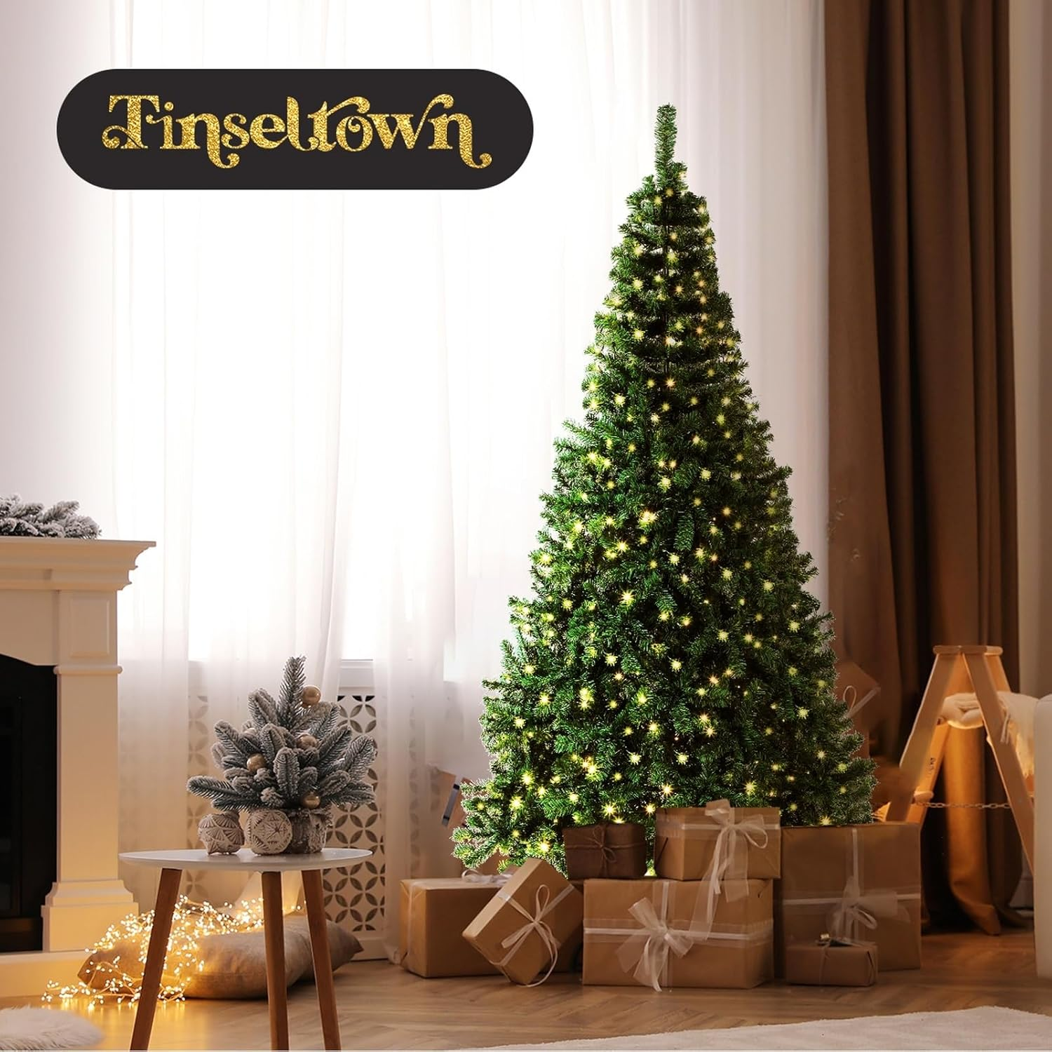 Tinseltown Christmas Tree 1.8M 6FT Xmas Tree Green Decorations with 300Pcs LED Bulbs and 800 Tips image number 4