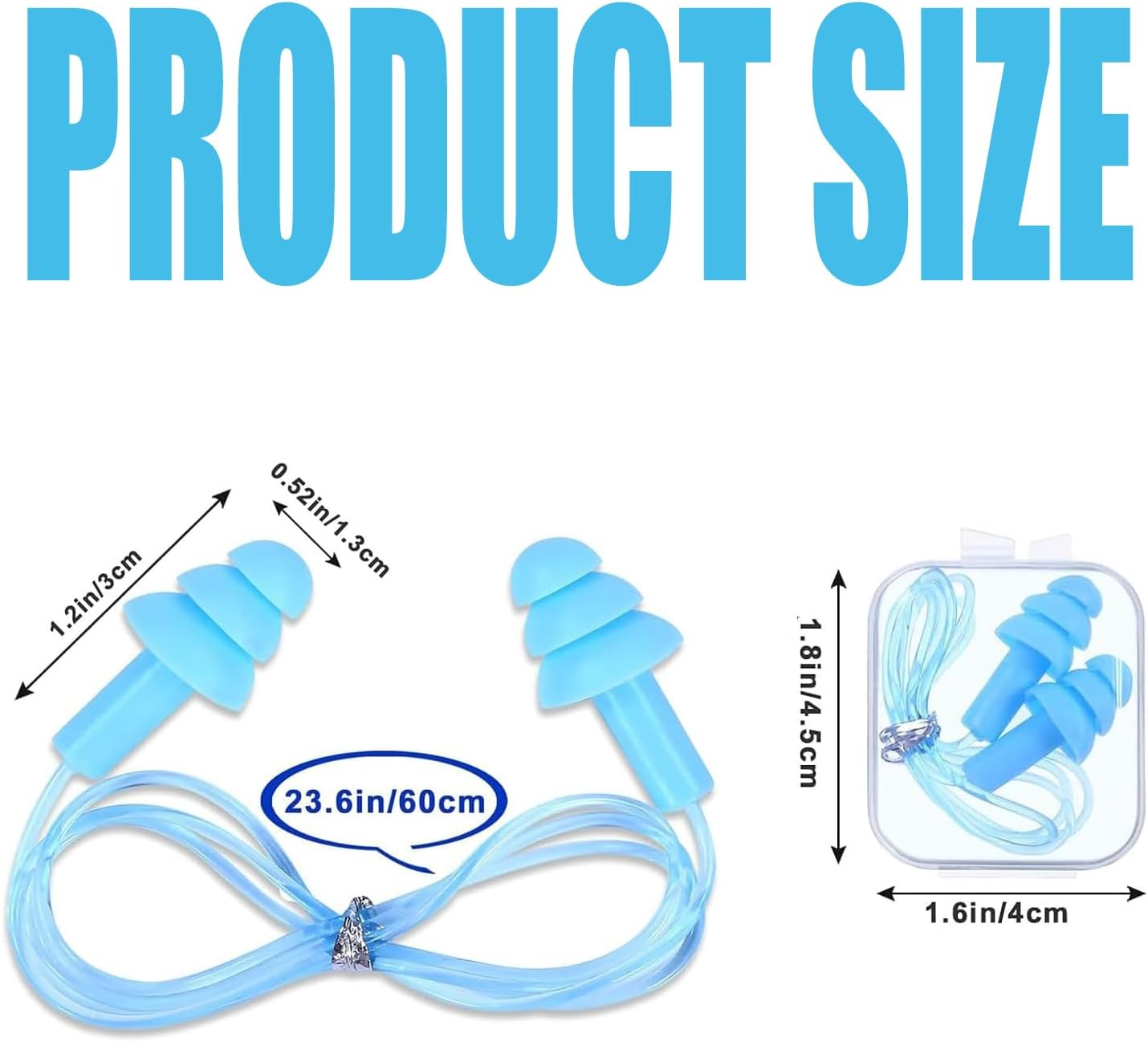 6PCS Ear Plugs for Sleeping with 32Db Noise Reduction, Reusable Soft Silicone Ear Plugs for Swimming, Snoring, Work, Concerts, Shooting, Travel - 3 Pairs with Cord & 3 without Cord