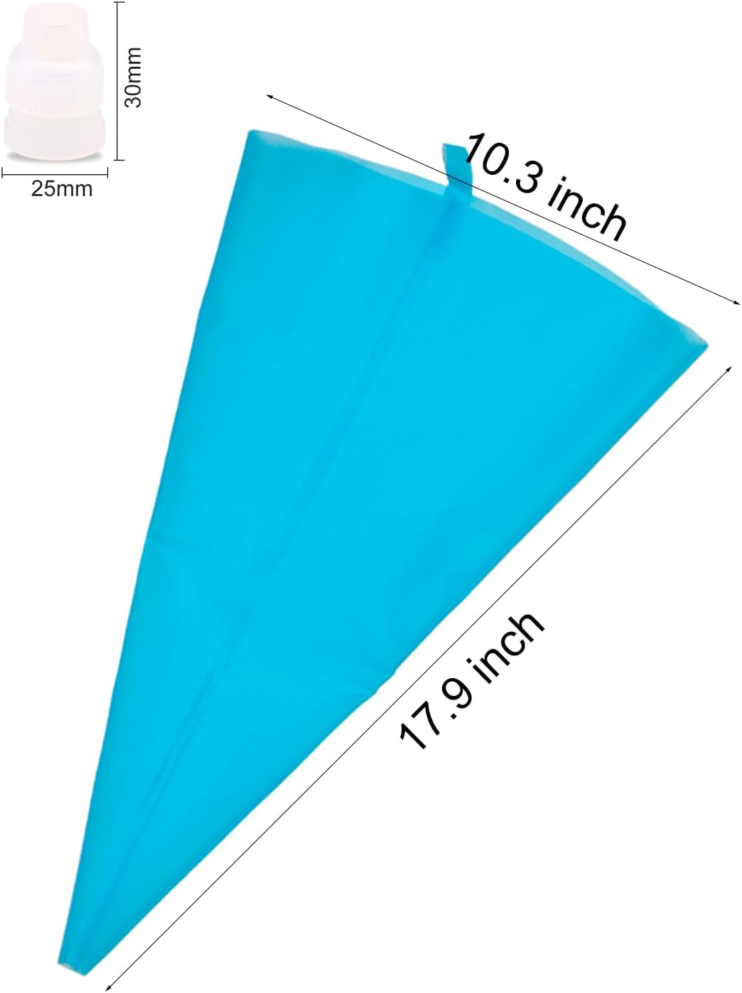 18 Inch Reusable Icing Bags 3-Pack Silicone Piping Bags, Large Pastry Bags Cake Decorating Icing Piping Bags, Baking Dessert Piping Bag with 3 Icing Couplers for Standard Tips, Blue image number 6