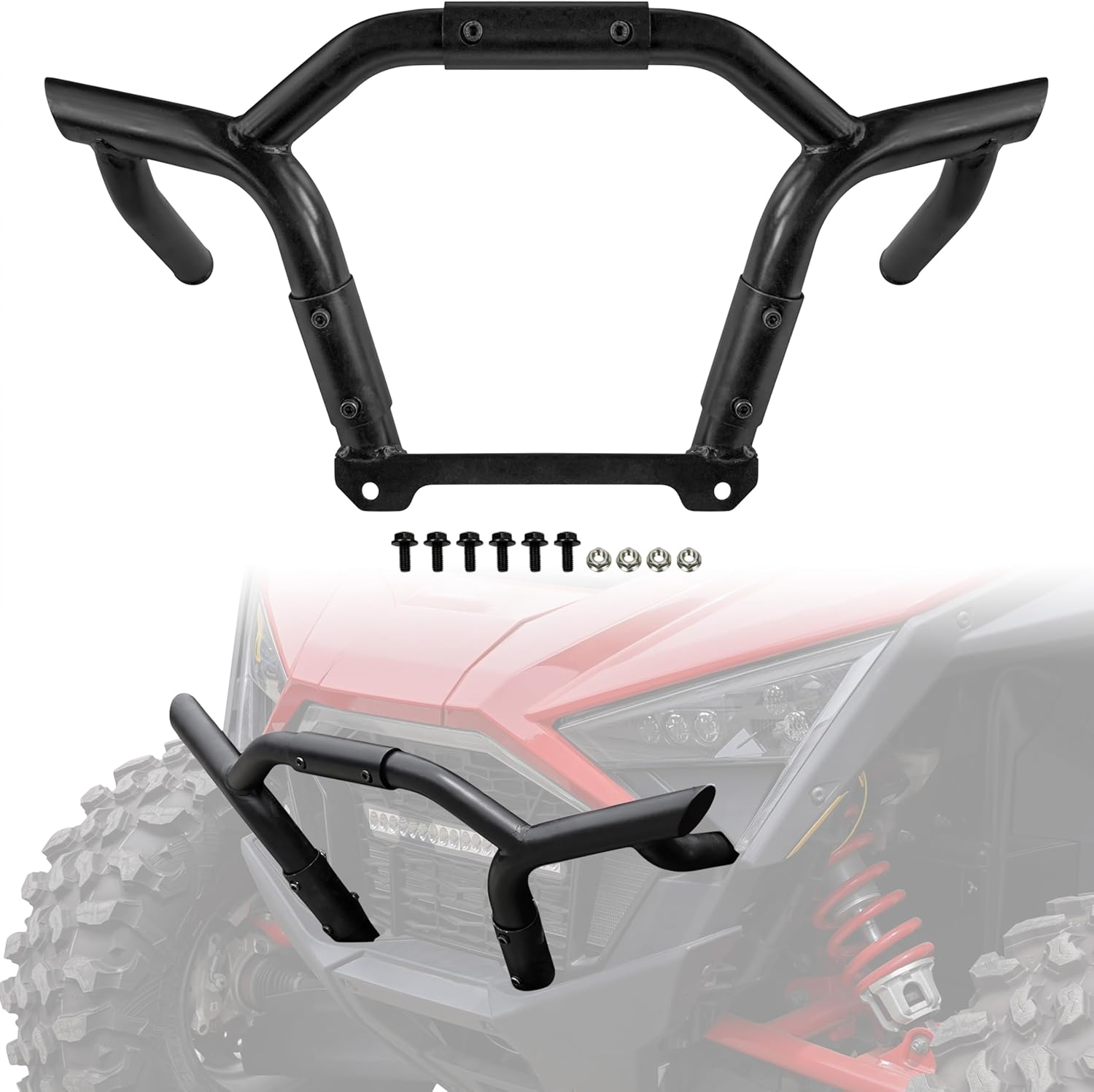 SAUTVS RZR PRO XP Front Bumper, Black Front Brush Guard Low Profile Bumper for Polaris RZR PRO XP/XP 4 2020-2022 Accessories (Replace OEM 2883746) image number 1