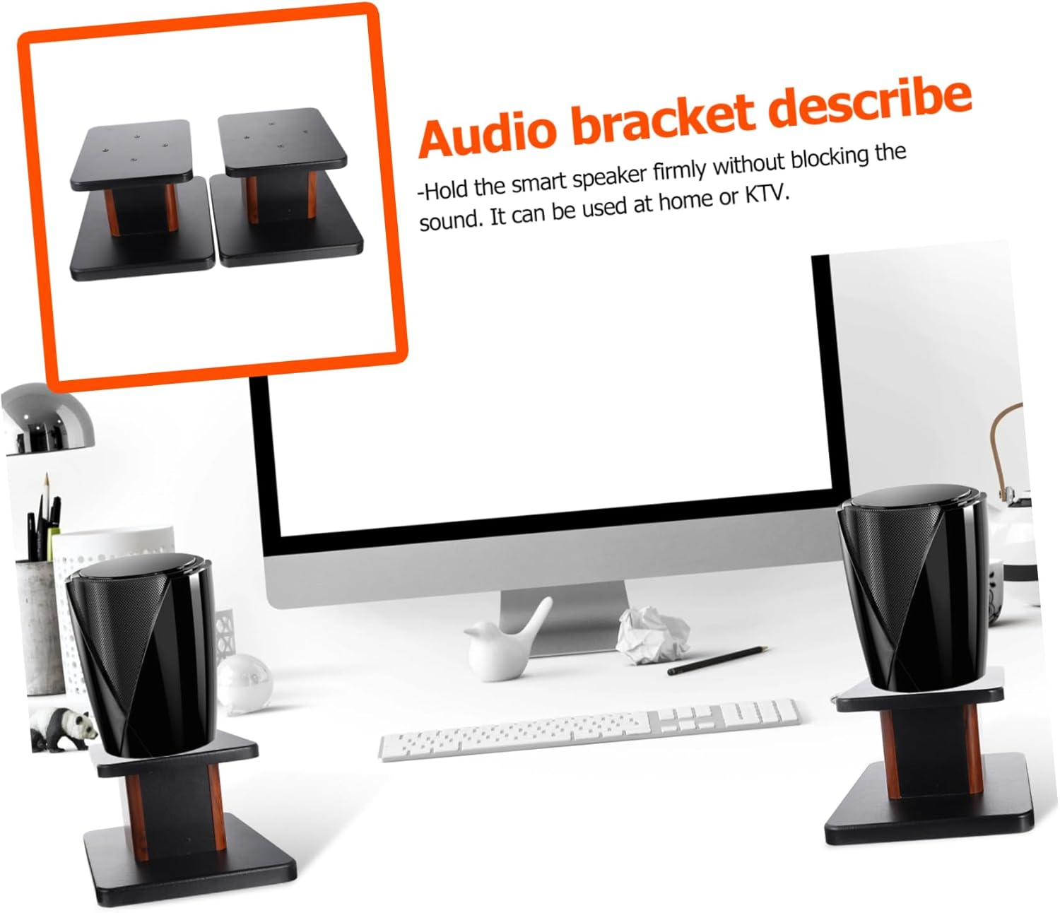 SUPVOX 1 Pair Speaker Stand Speakers Karaoke Stand Karaoke Speaker Holder Speaker Case Speaker Hanger Delicate Speaker Holder Practical Speaker Holder Audio Stand Surround Shelf Hi-Fi image number 3