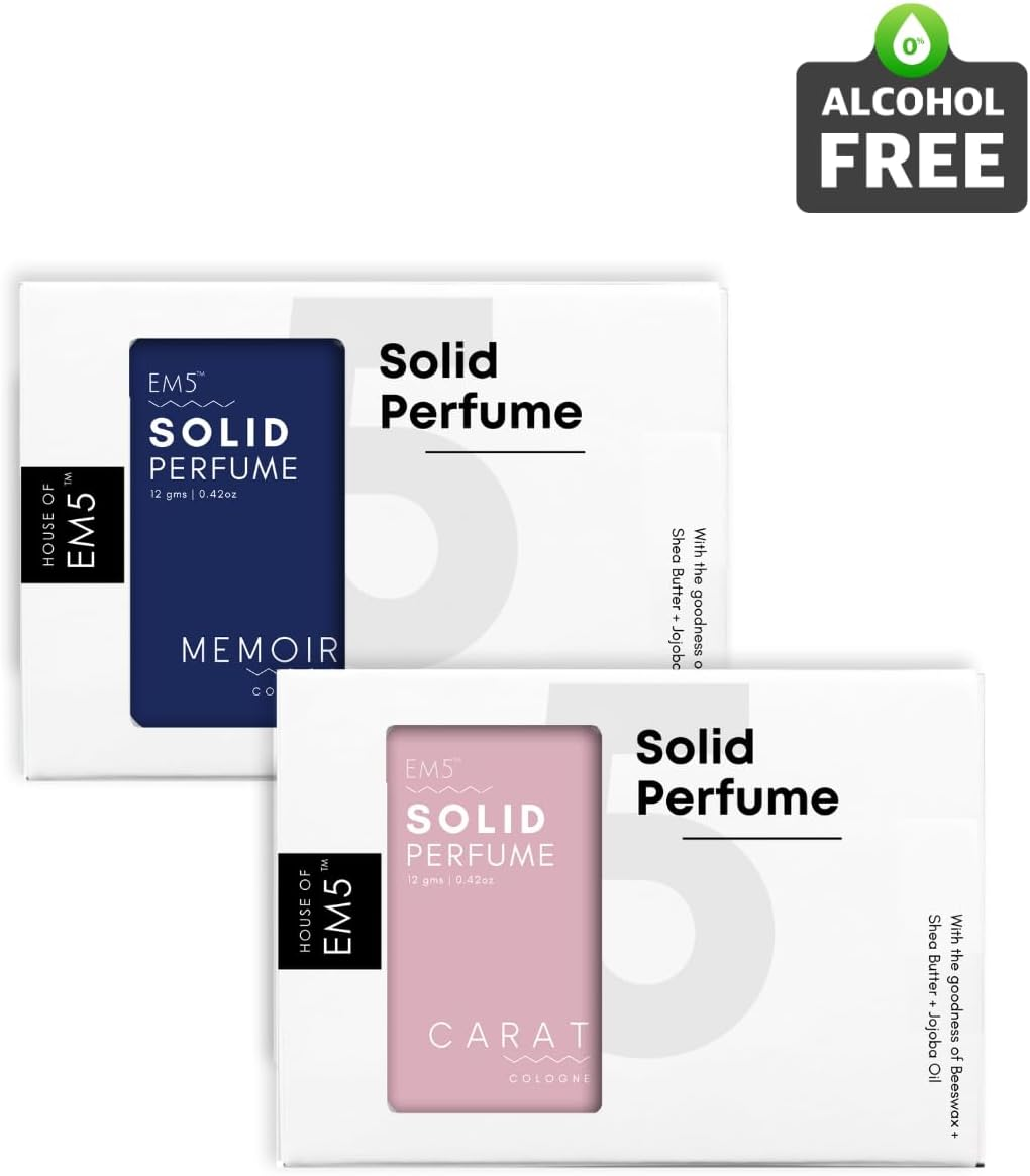 Em5 Memoir & Nero Solid Perfumes | Pack of 2 | Alcohol Free | Cologne for Men & Women | Non-Greasy Perfume Wax | Strong & Lasting Fragrance image number 2