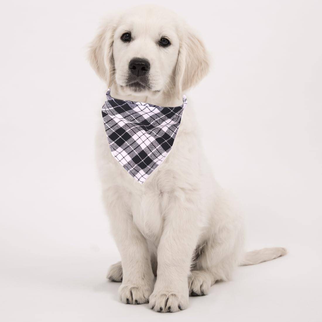 Dog Neckerchief, Cotton Plaid Pet Bandana, Washable Pet Bandana, Triangle Bib, Puppy Neckerchief, Dog Triangular Scarf, Adjustable, for Small, Medium, Large Dogs, Cats Pets image number 2