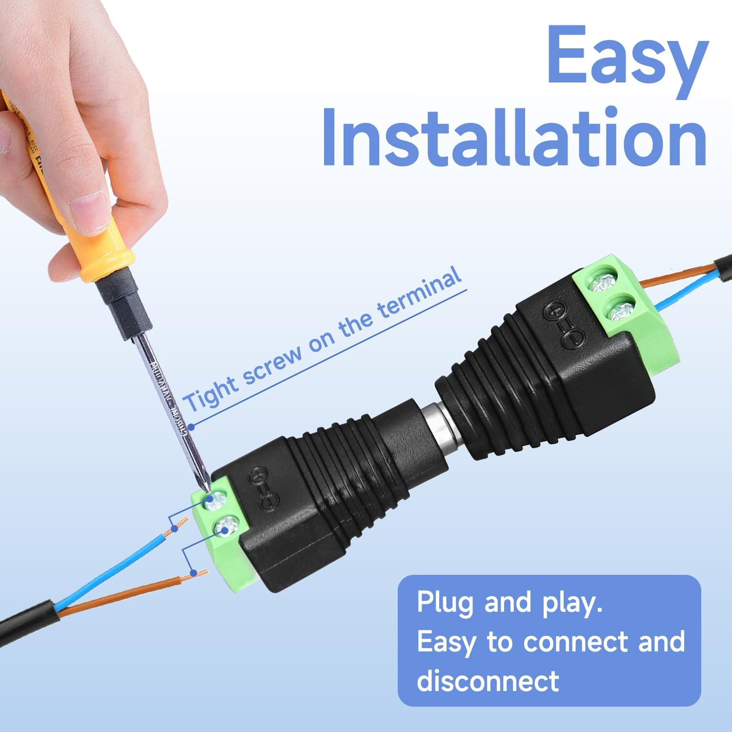 ANLINK 10 Pairs (10 X Male + 10 X Female) 12V 5.5Mm X 2.1Mm DC Power Jack Plug Adapter Connector for LED Strip, CCTV Security Camera image number 3