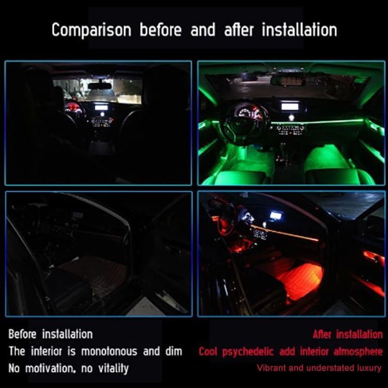 Tootoo RGB LED Car Interior Fiber Optic Neon Wire Strip USB Atmosphere Light App/Music image number 1