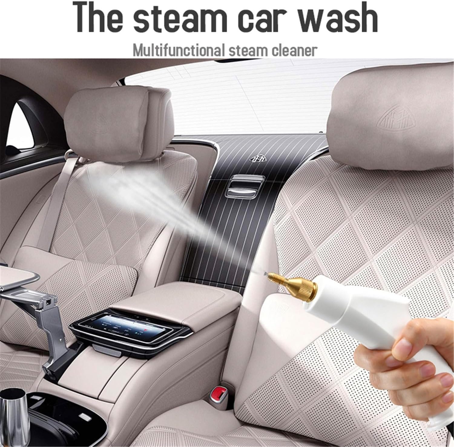 2500W High Pressure Steam Cleaner 1.1L Tank Handheld Steam Cleaner Pressurized Steam Cleaner for Kitchen Bathroom Car White AU image number 4