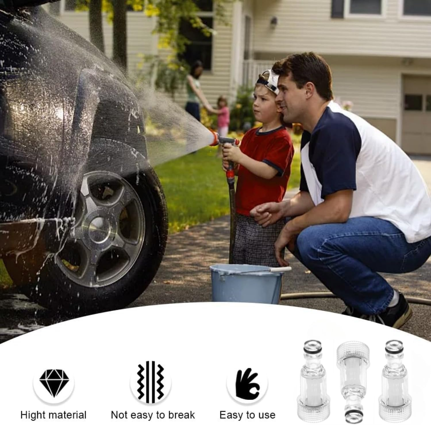 Pressure Washer Gun Adapter, 3 Pieces Plastic Machine Water Filter Washer Inlet Filter 3/4 Inch Connection for Pressure Washer Hose Pressure Washer Gun Adapter image number 4