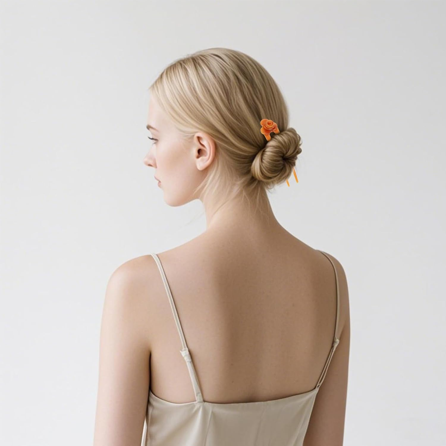 EXIPSAT Pack of 4 Tortoiseshell Flower Hair Pins U Shape Hair Clips Hair Clips for Women with All Hairstyle Styles image number 6