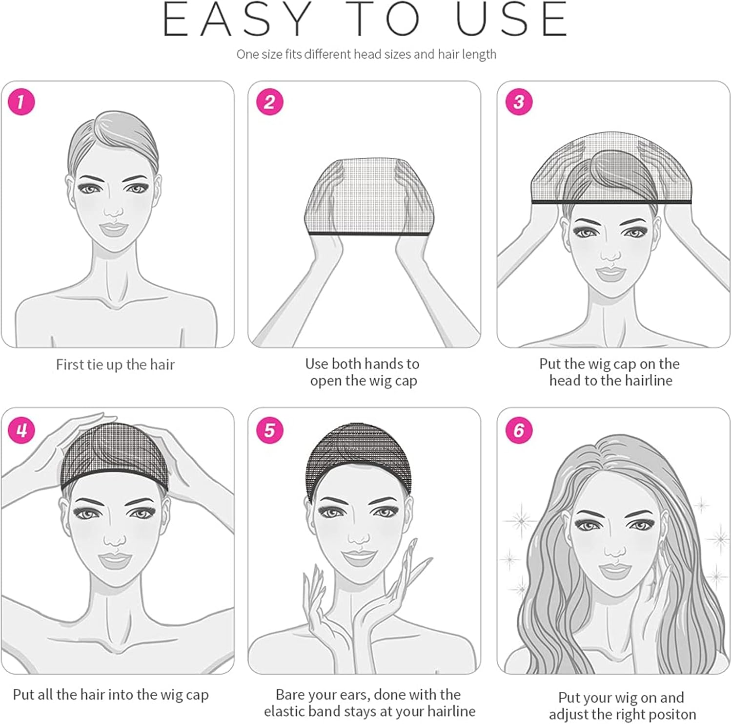 TAVVKE Wig Caps for Women - Nylon Wig Caps for Lace Front Wig Stocking Caps for Wigs Nude Wig Cap 20 Pcs (Light Brown) - Light Brown image number 3