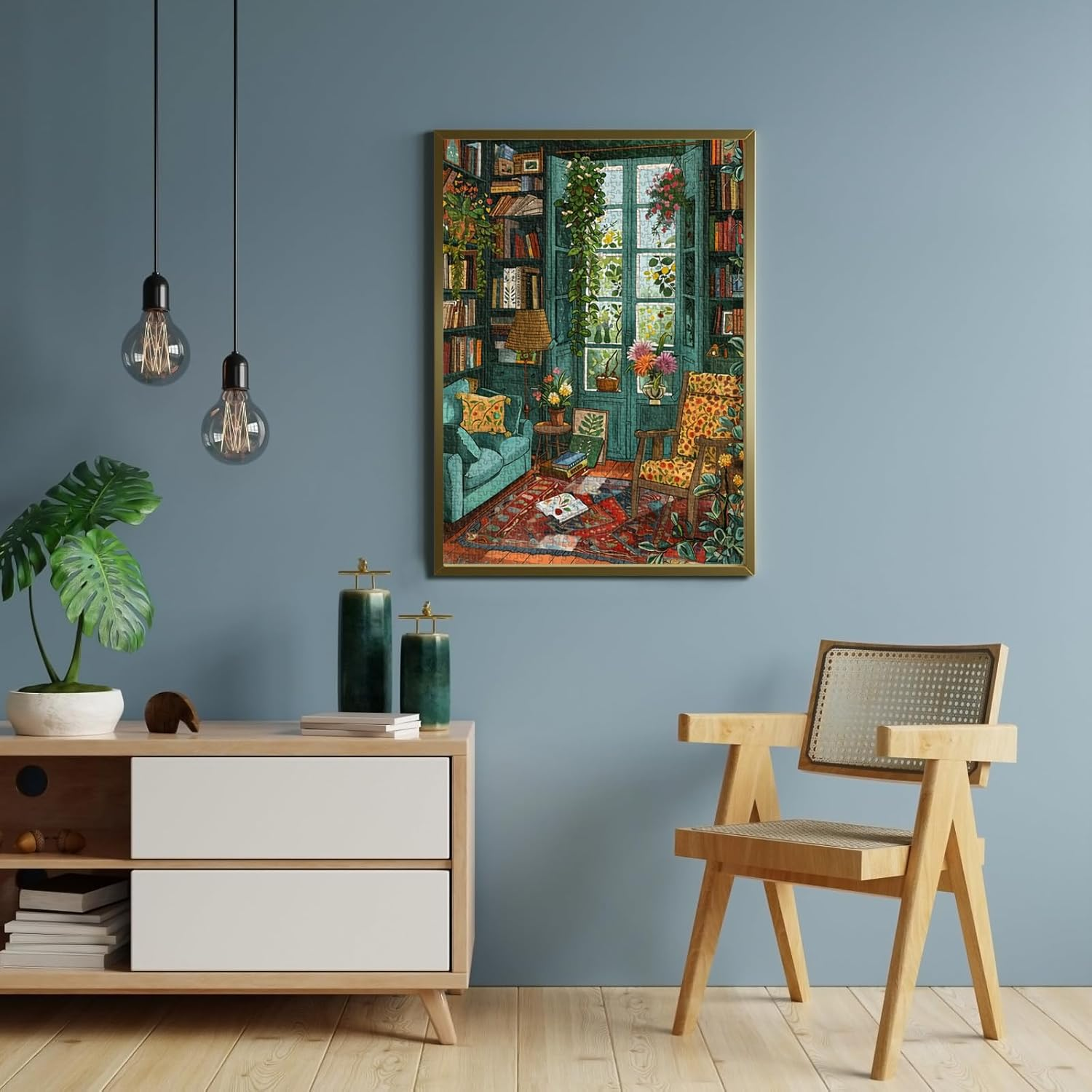 HUADADA Jigsaw Puzzles for Adults 1000 Pieces Jigsaw Puzzle for Adults Interesting Toys Brain Teaser Jigsaw Puzzles Birthday Graduation Gifts, Impossible Puzzle, Challenging Game - Cozy Study image number 5