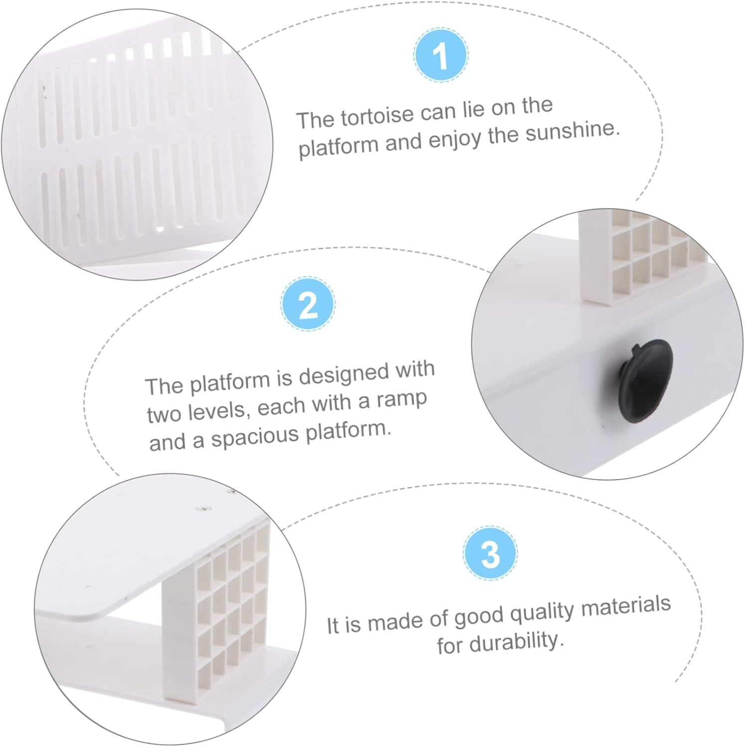 YARNOW 1Set Double Tortoise Platform for Aquatic Reptiles Basking Dock Climbing Ladder for Turtles Suitable for Fish Tanks image number 1