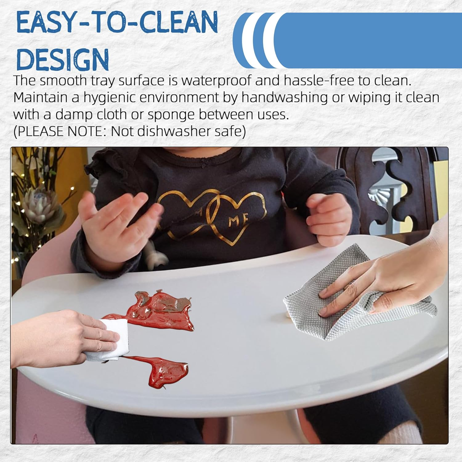 Luqibabe Baby Feeding Tray Compatible with Bumbo Floor Seat Tray Attachment Only Booster Seat Tray for Bumbo Seat Baby Infant Toddler Floor Seat Eating Tray for Boys and Girls 3 to 12 Months - White image number 1