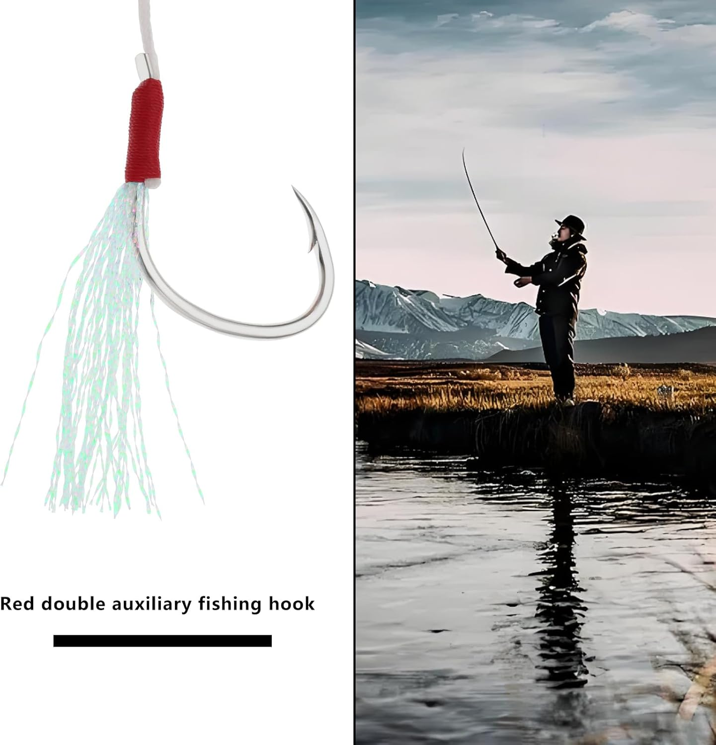 SG Store 5Pcs Double Jigging Assist Hooks Saltwater Dancing Stinger Jigging Hook for All Kinds of Jigging Vertical Jigging Baits Saltwater Jigging - Blue image number 2